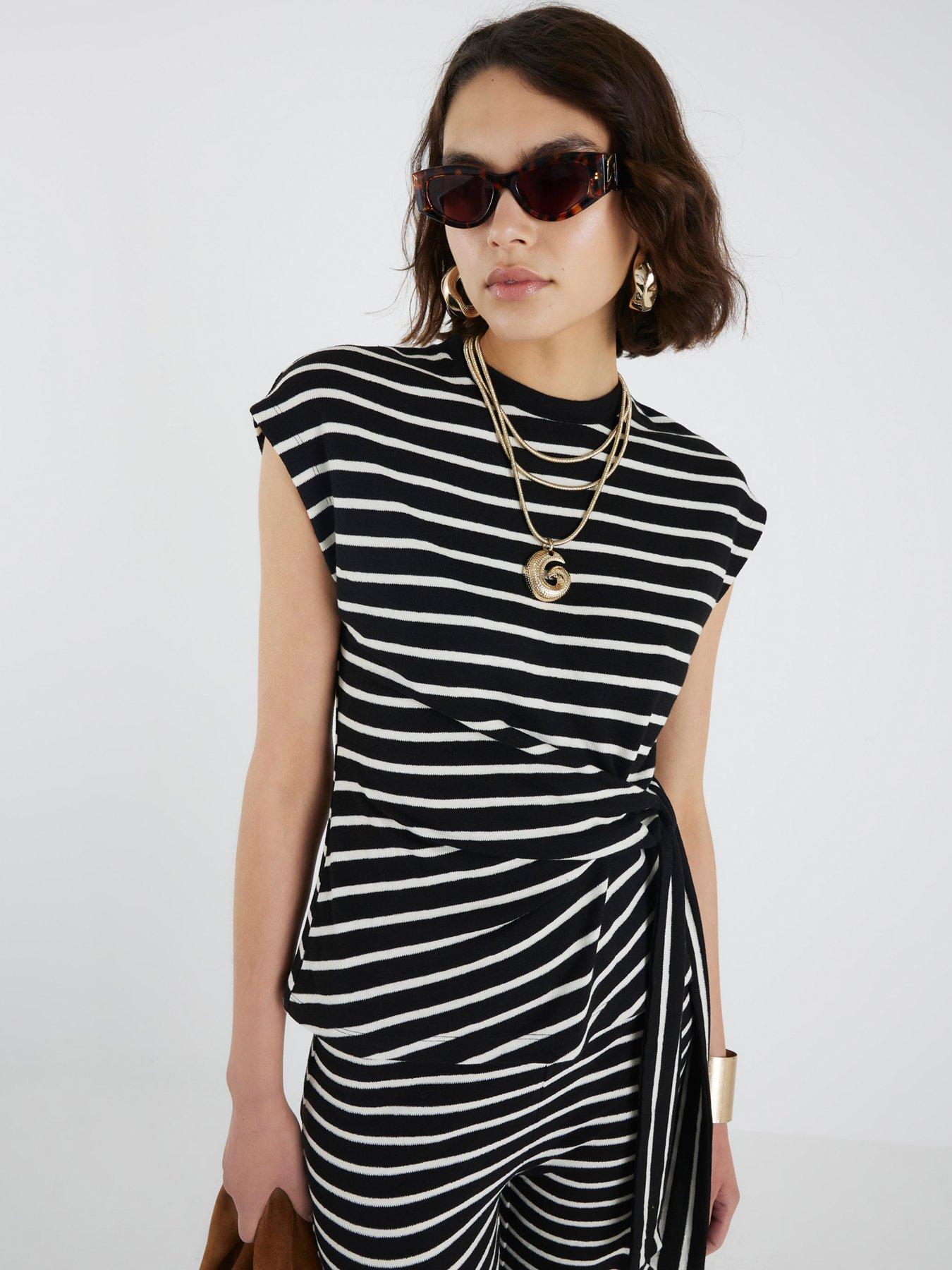 river-island-short-sleeve-stripe-knot-side-t-shirt-black