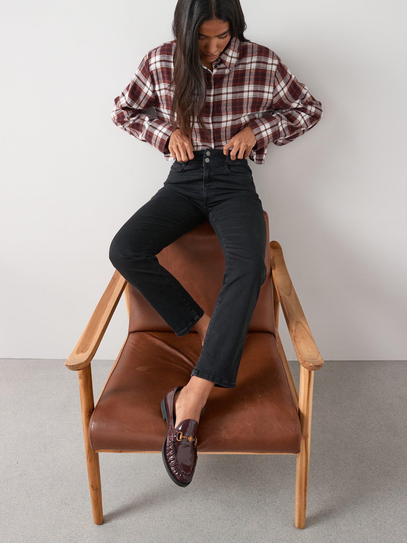 Image 4 of 7 of The Very Collection Shaping Straight Leg Jeans - Black