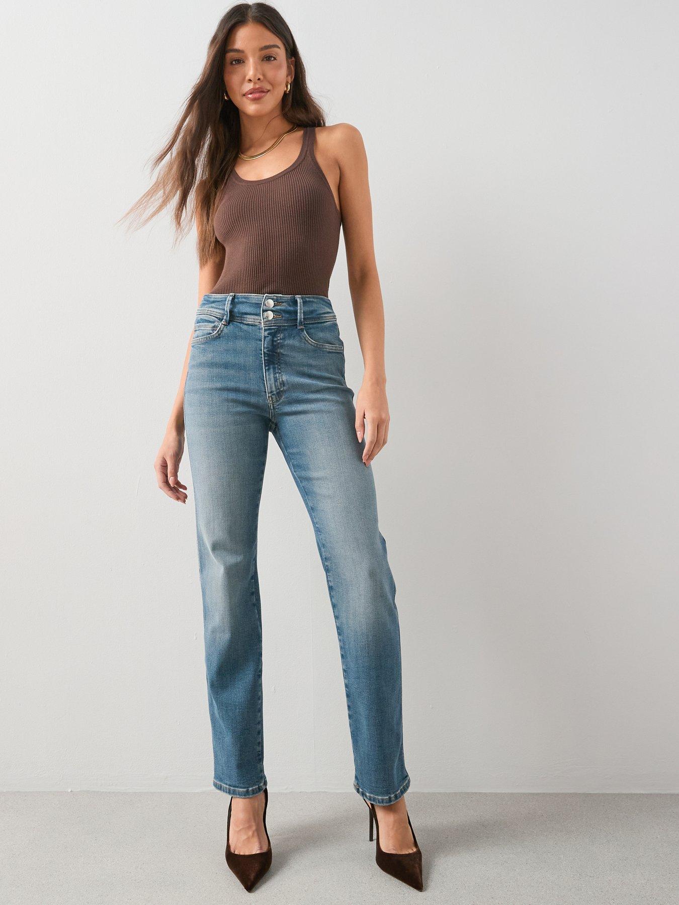 The Very Collection Shaping Straight Fit Jeans - Mid Wash