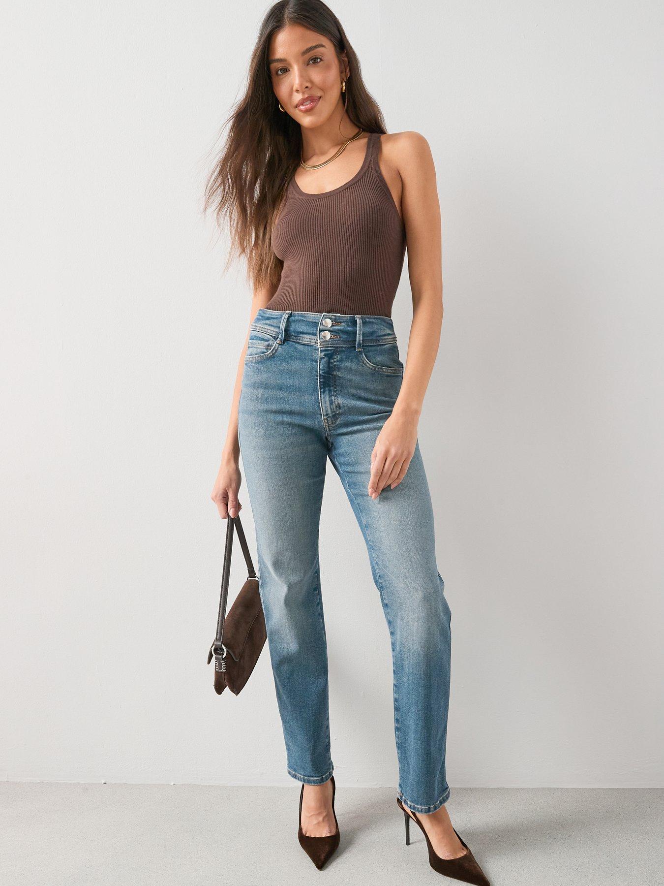 Image 3 of 6 of The Very Collection Sculpt Straight Leg Jeans - Dark Wash