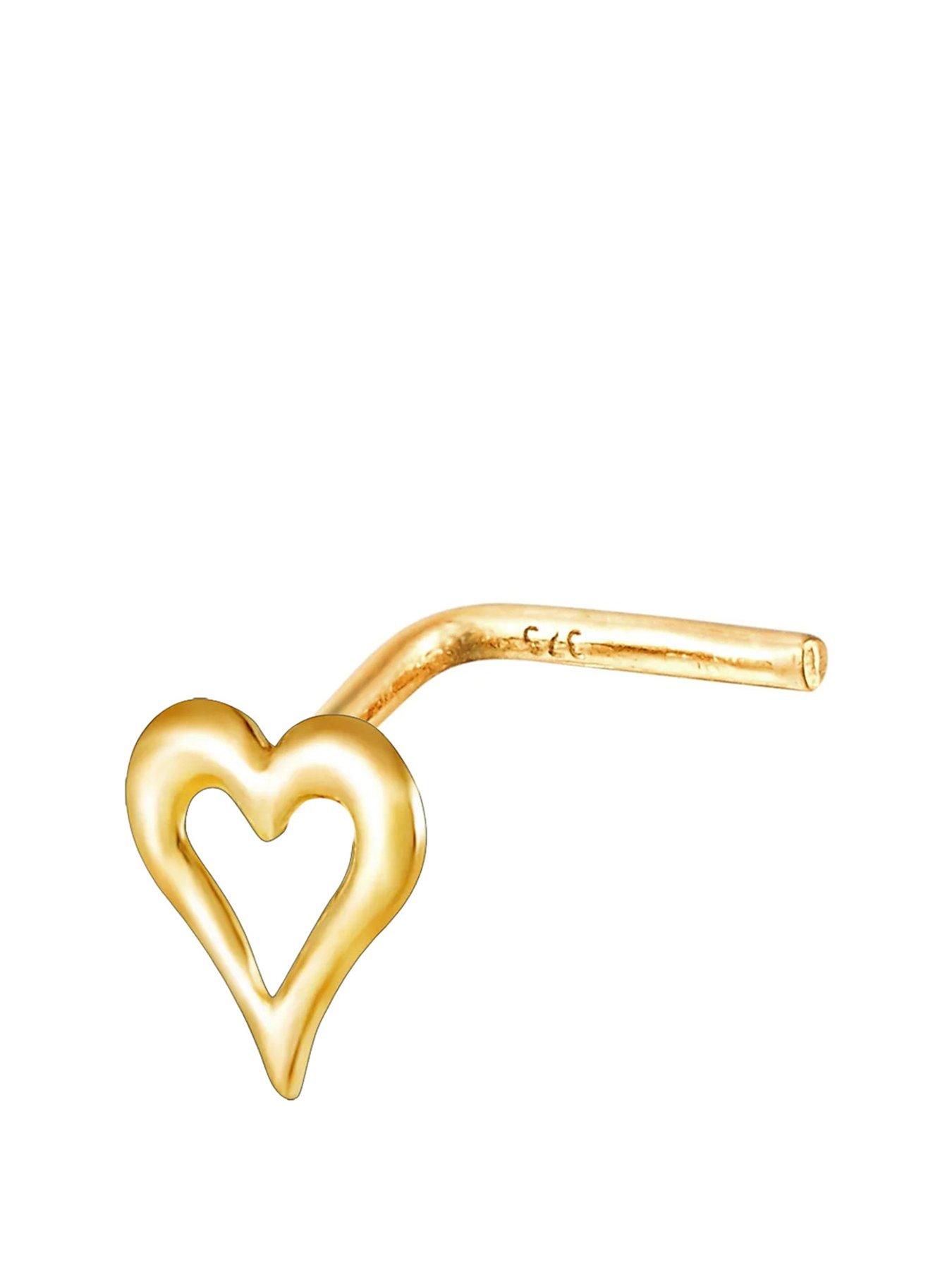the-love-collection-9ct-yellow-gold-pierced-heart-outline-nose-stud-multi