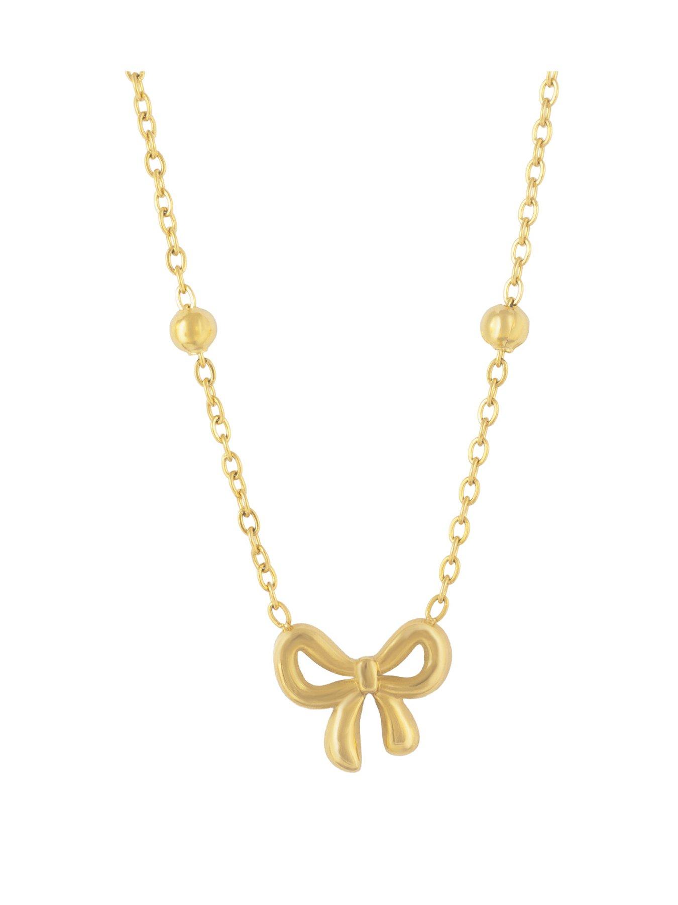 the-love-collection-gold-plated-stainless-steel-bow-saturno-necklace