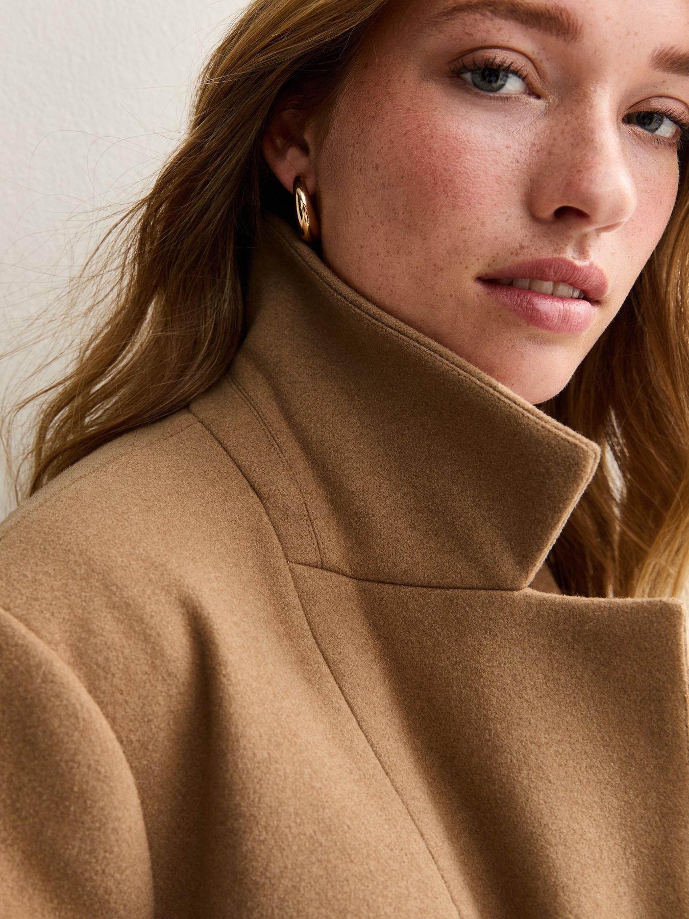 Image 4 of 6 of New Look Single Button Lined Coat - Camel