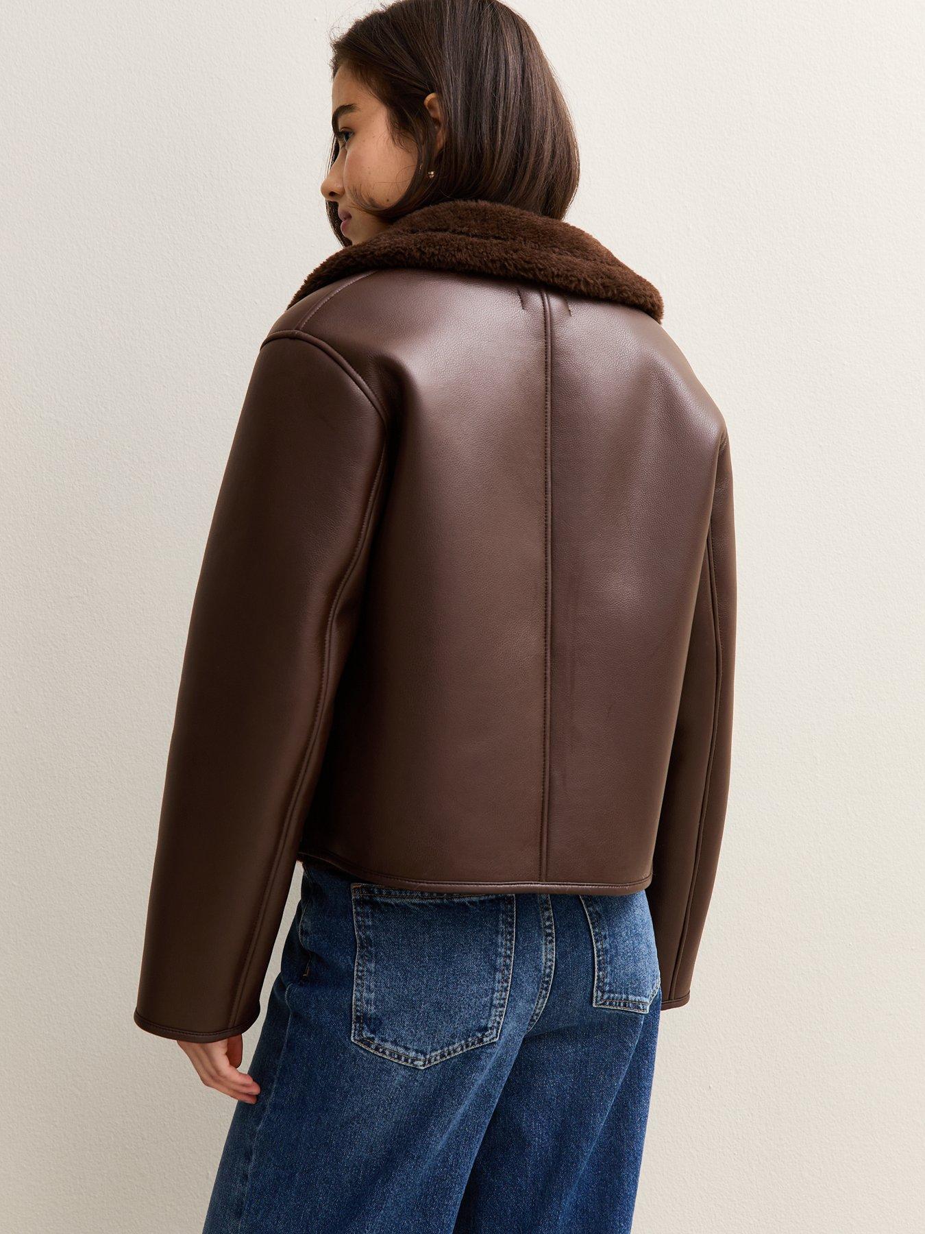new-look-faux-leather-borg-trim-jacket-dark-brownstillFront