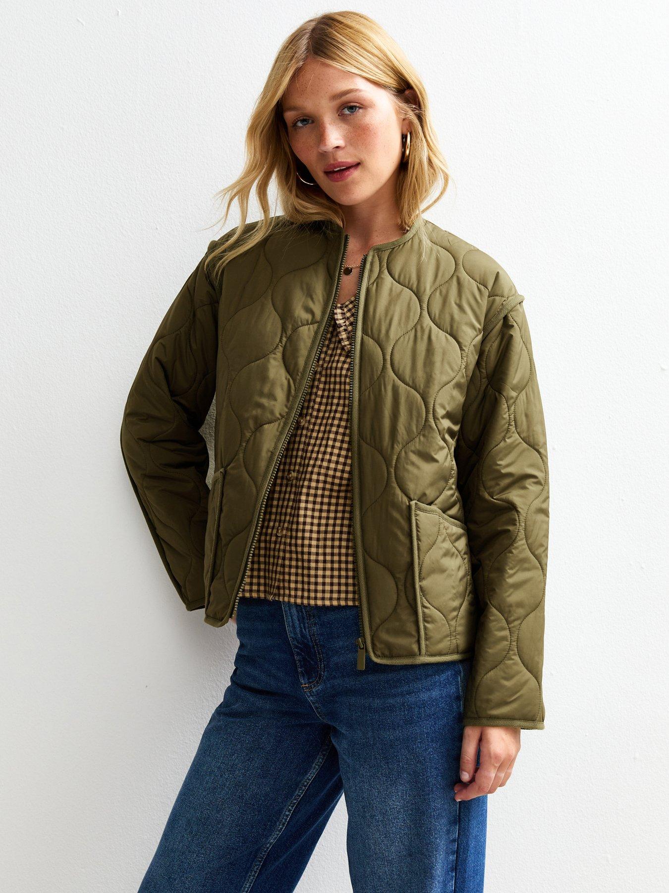 New Look Quilted Padded Jacket - Green