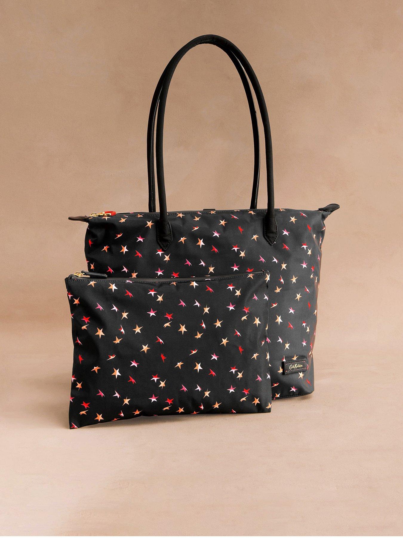 Cath Kidston Med Tot Blk Fld Star - Black