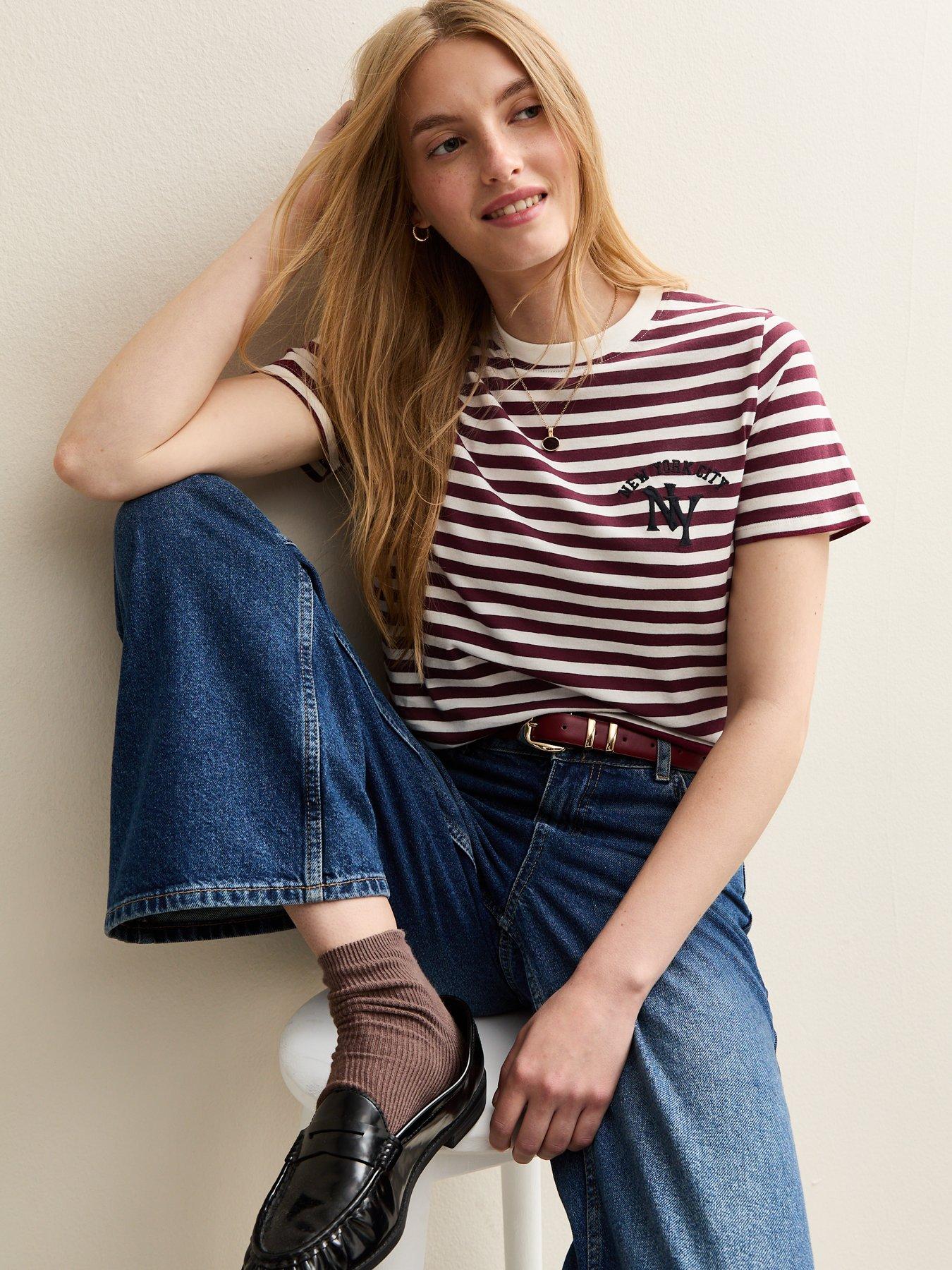 new-look-striped-new-york-print-t-shirt-redfront