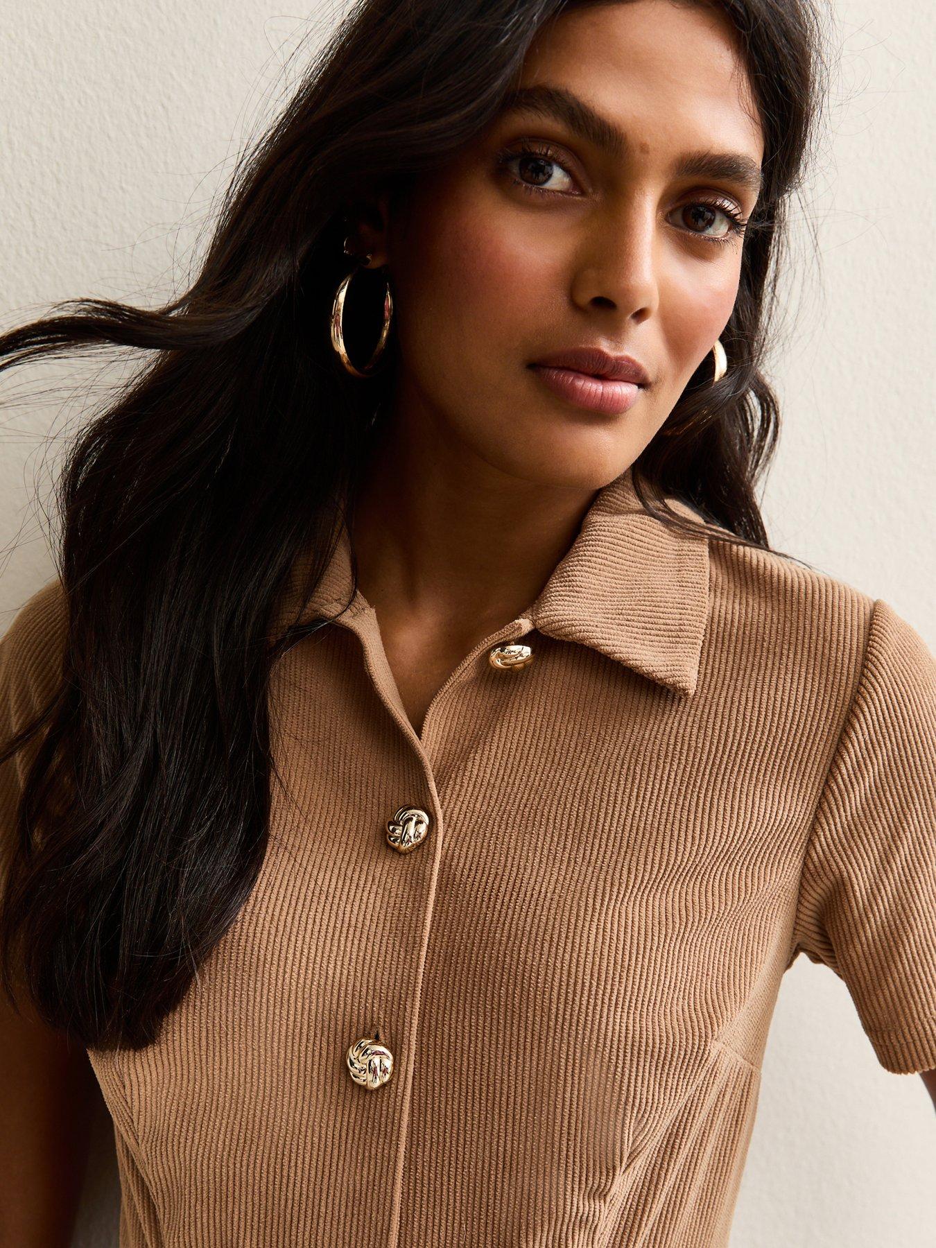 new-look-camel-button-through-corduroy-mini-dressoutfit