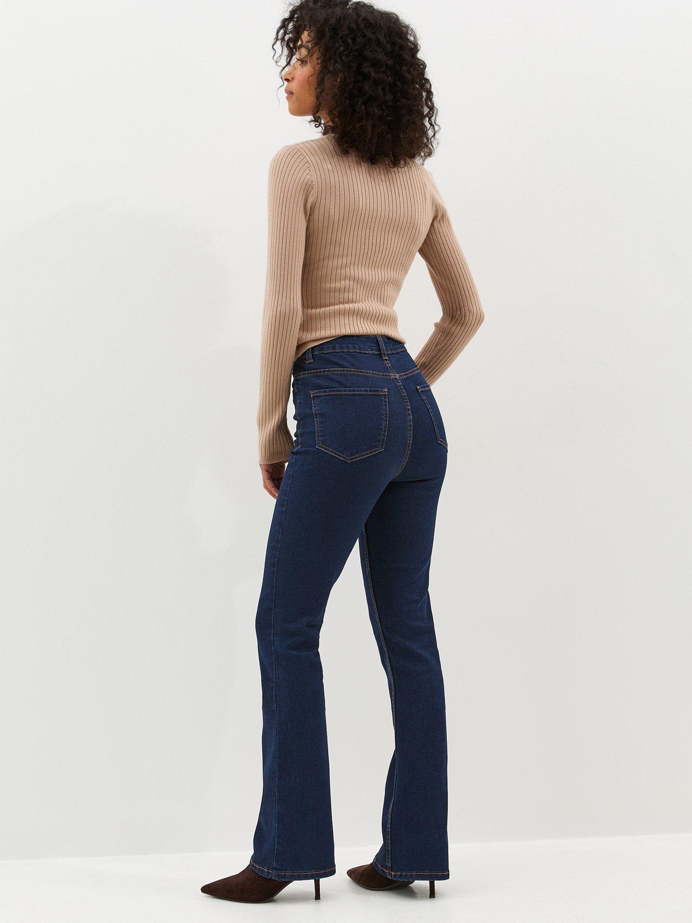 Image 2 of 7 of New Look Waist Enhance Quinn Bootcut Jeans - Blue