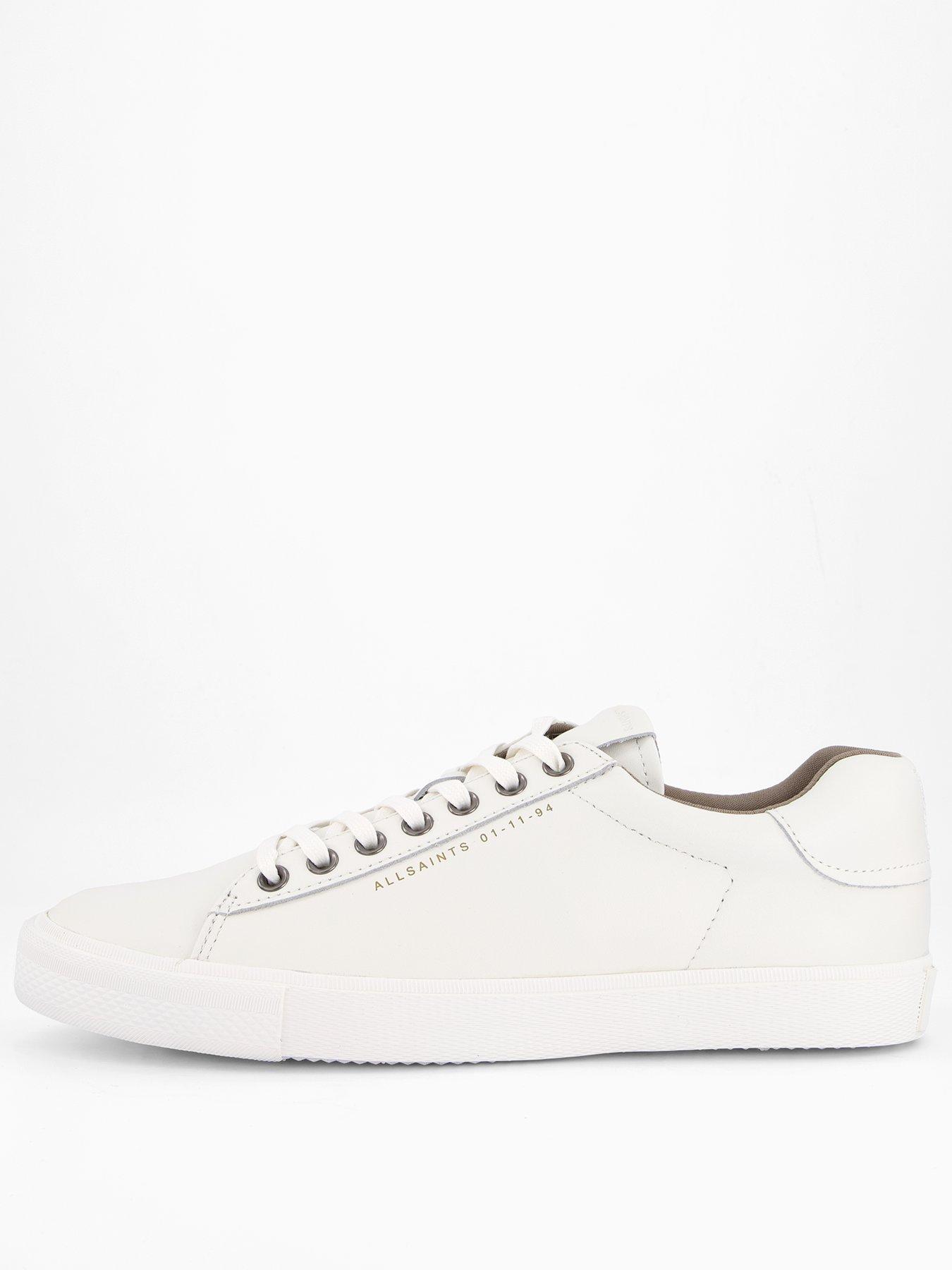 Image 1 of 7 of AllSaints All Saints Brody Leather Low Top Trainer - White