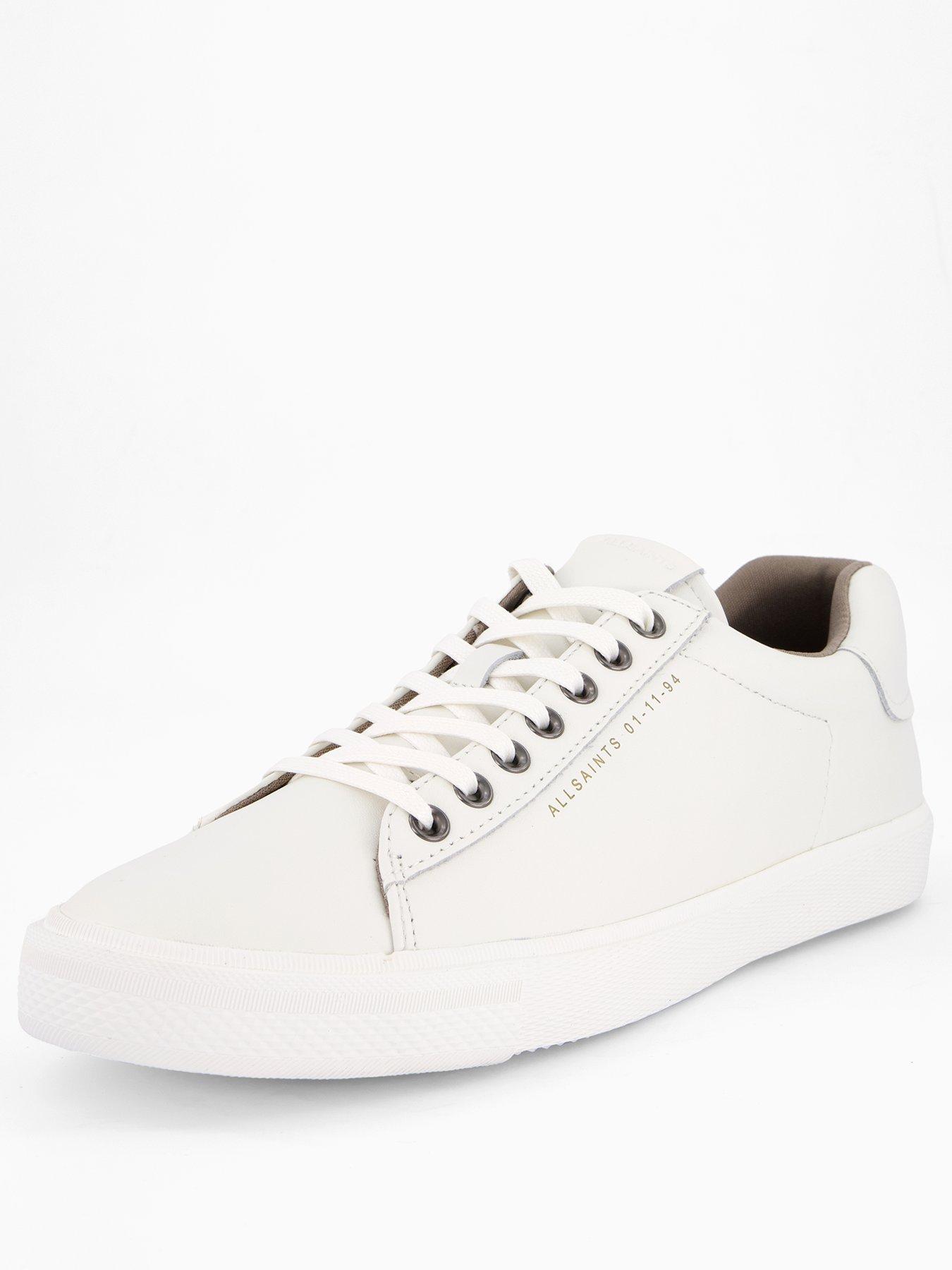 Image 2 of 7 of AllSaints All Saints Brody Leather Low Top Trainer - White