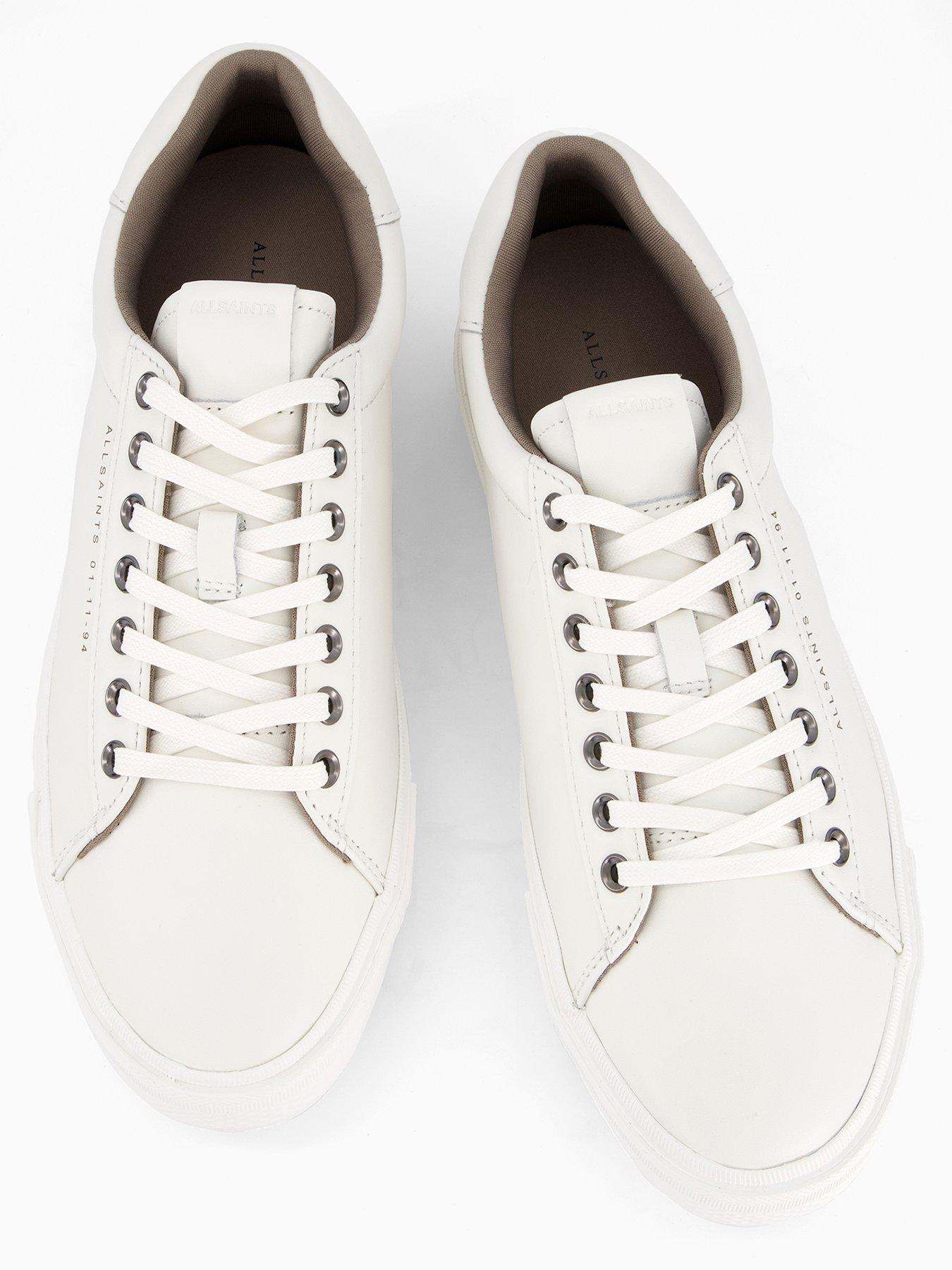 Image 3 of 7 of AllSaints All Saints Brody Leather Low Top Trainer - White