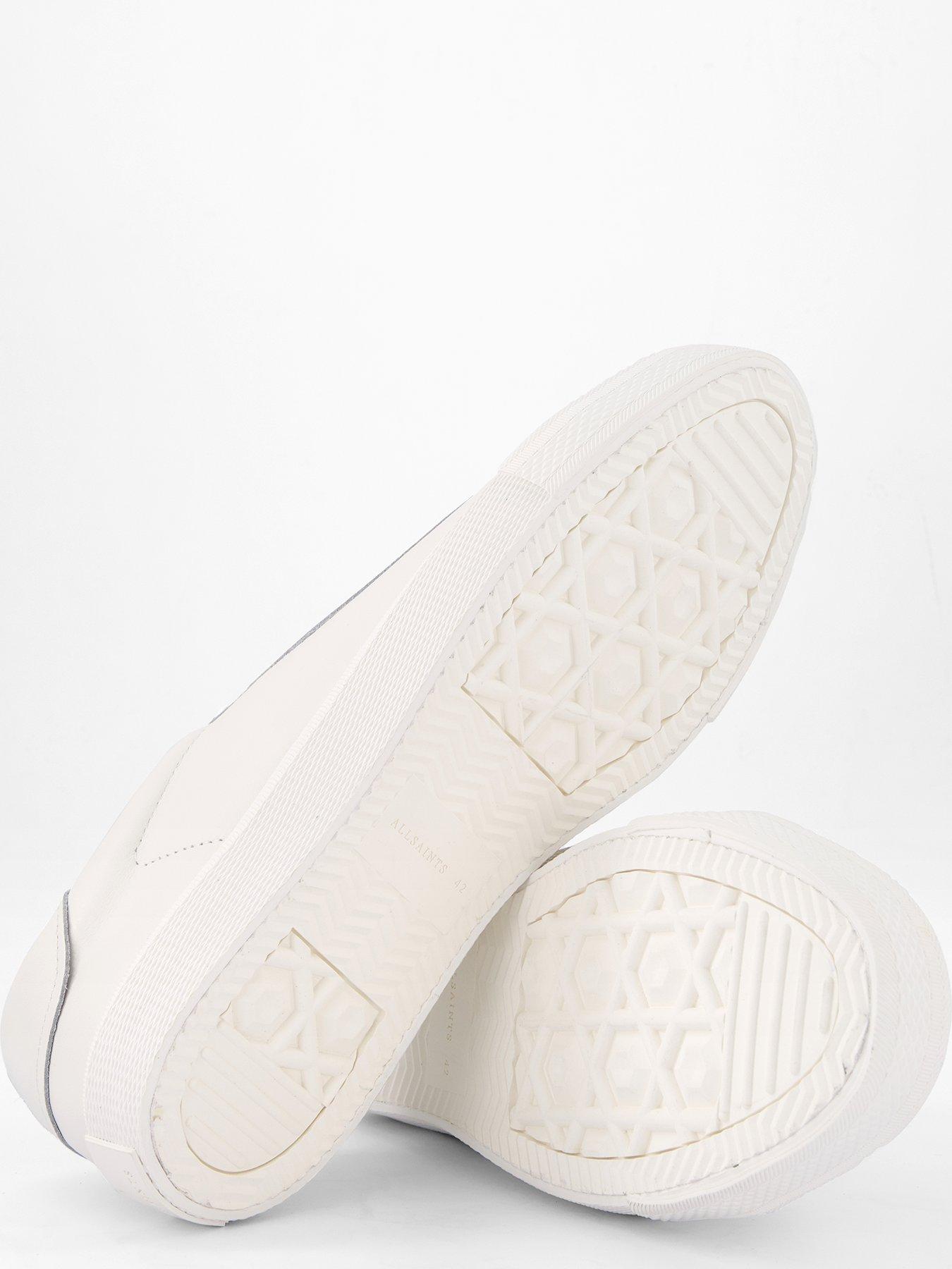 Image 4 of 7 of AllSaints All Saints Brody Leather Low Top Trainer - White