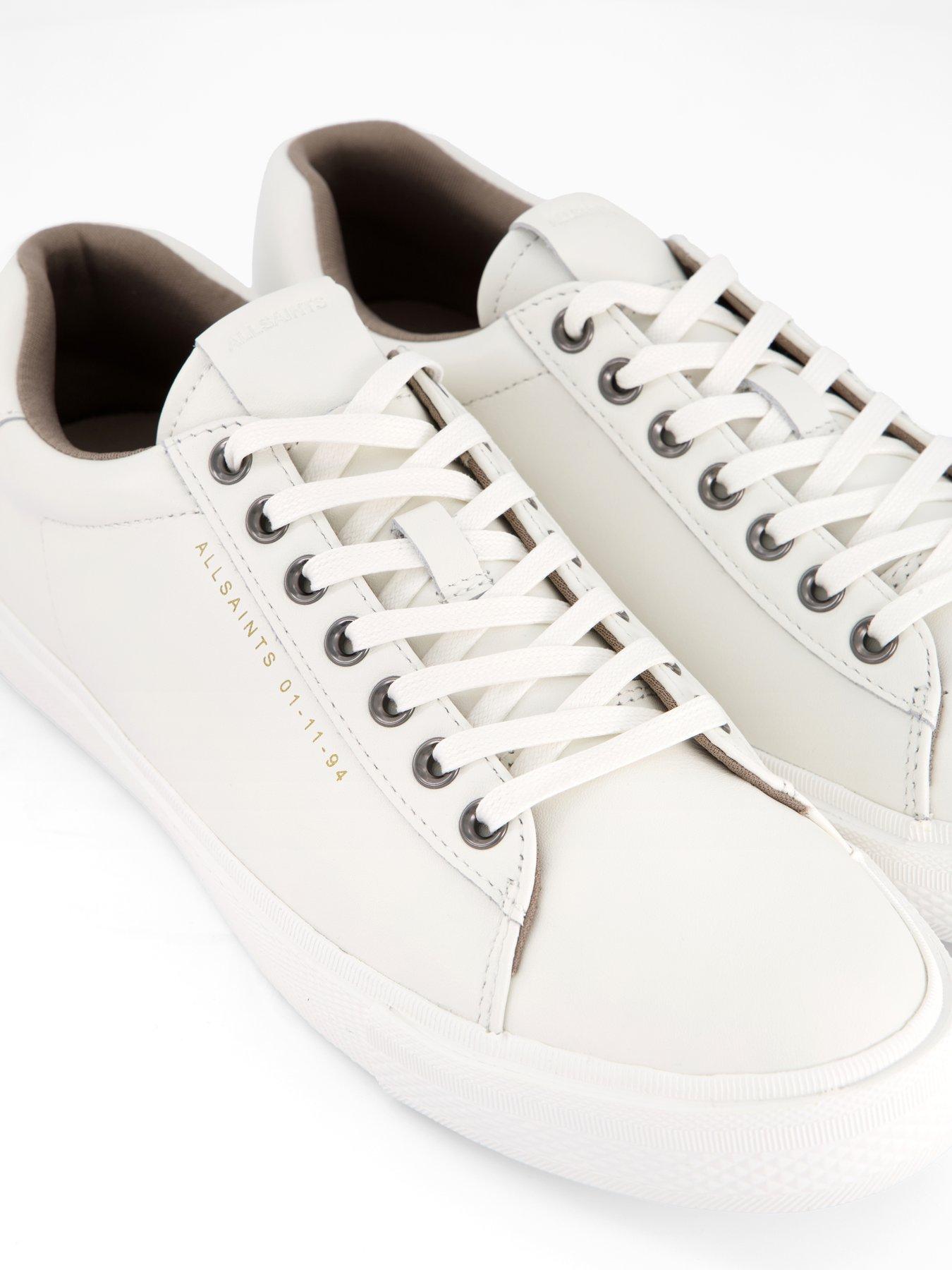 Image 5 of 7 of AllSaints All Saints Brody Leather Low Top Trainer - White