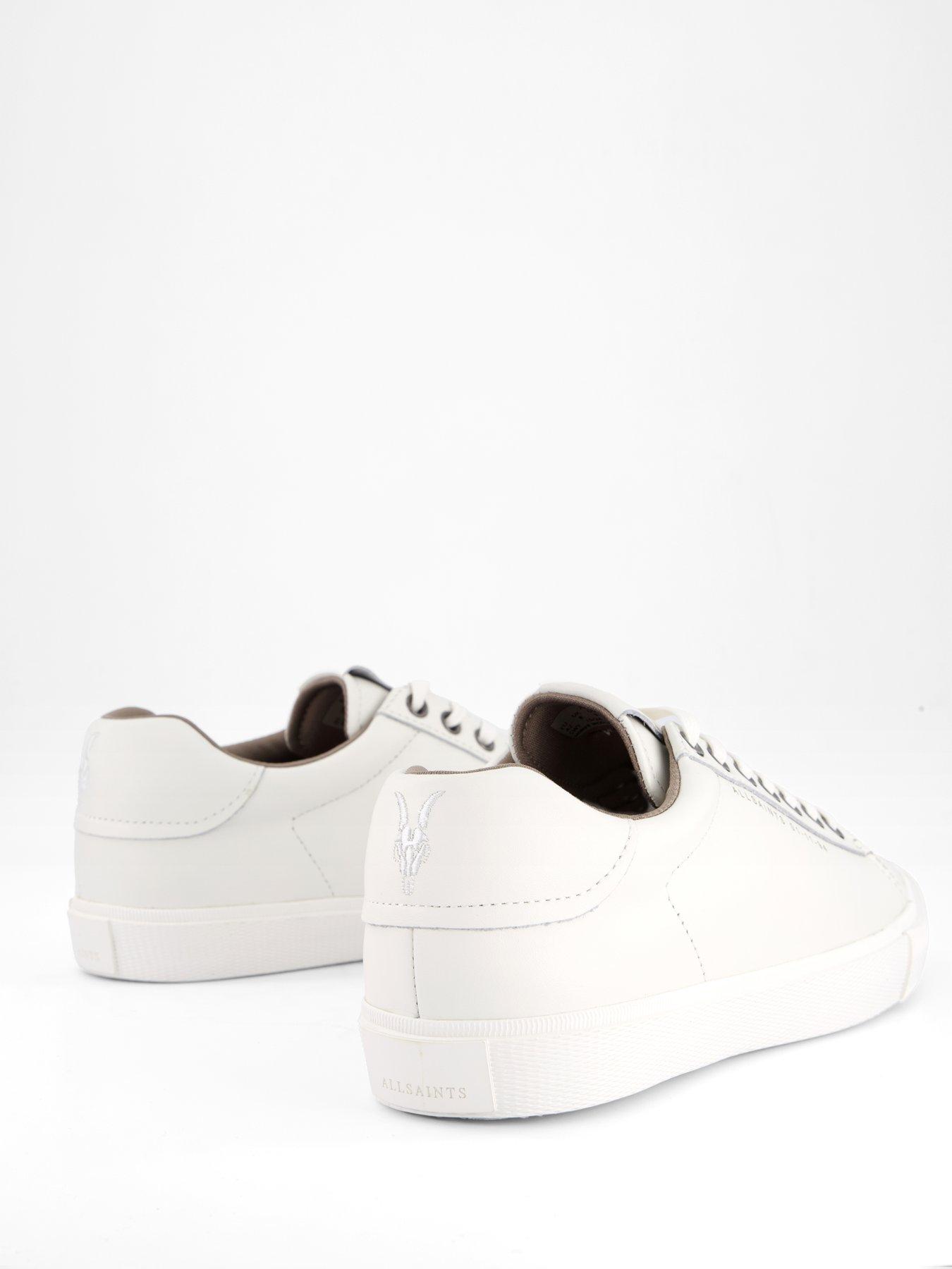 Image 6 of 7 of AllSaints All Saints Brody Leather Low Top Trainer - White