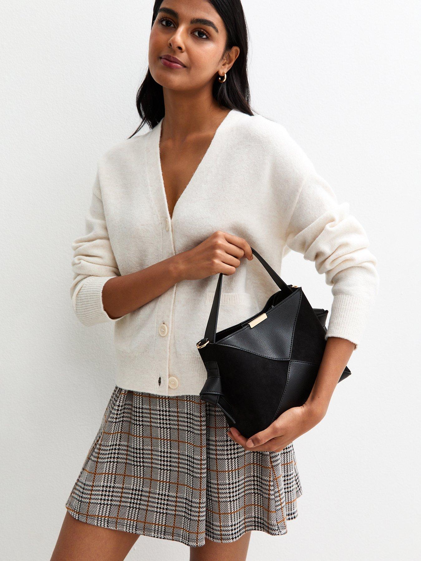 new-look-panelled-faux-leather-and-suede-bucket-bag-black