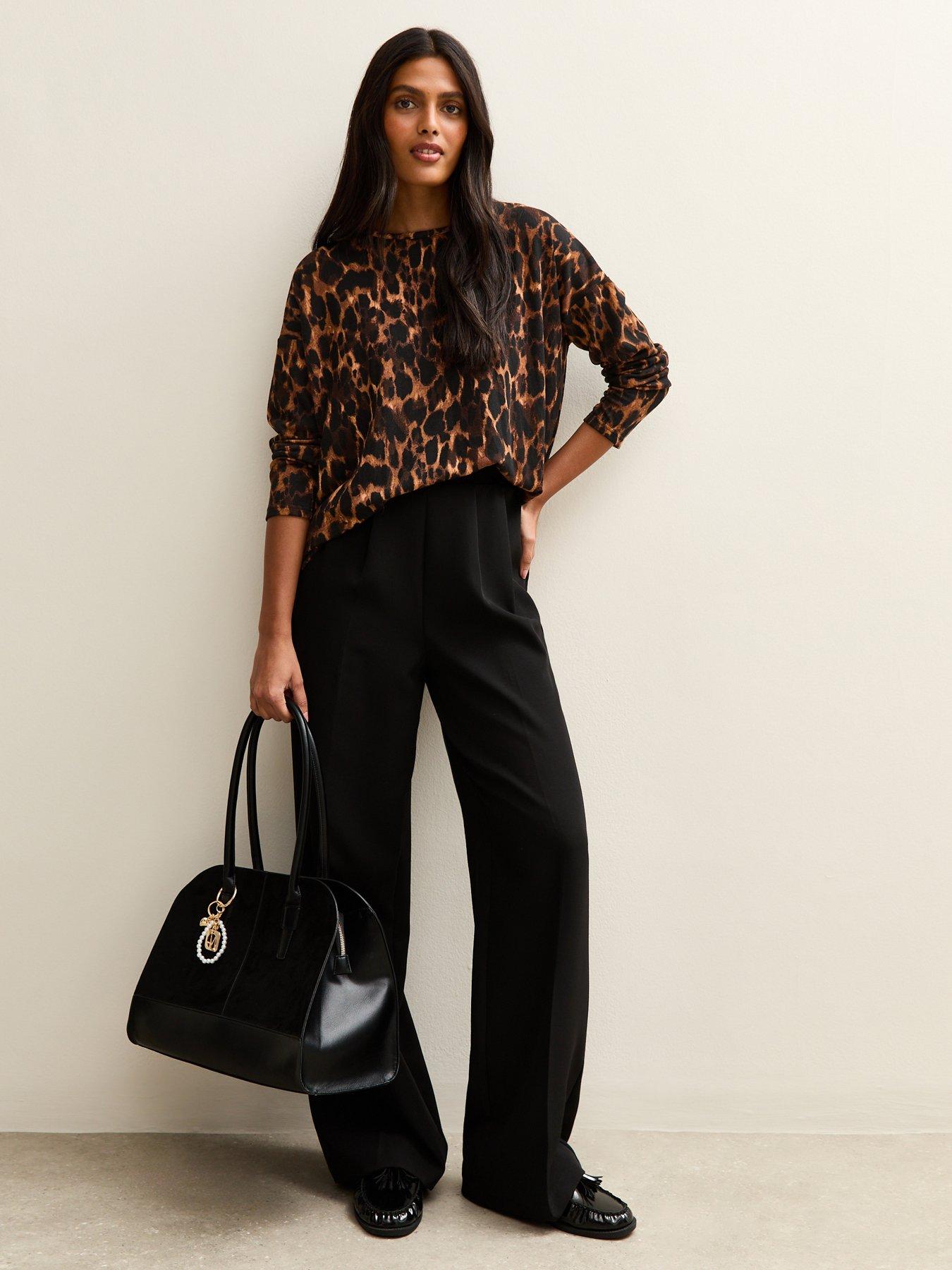 Image 3 of 5 of New Look Brown Leopard Print Soft Touch Top