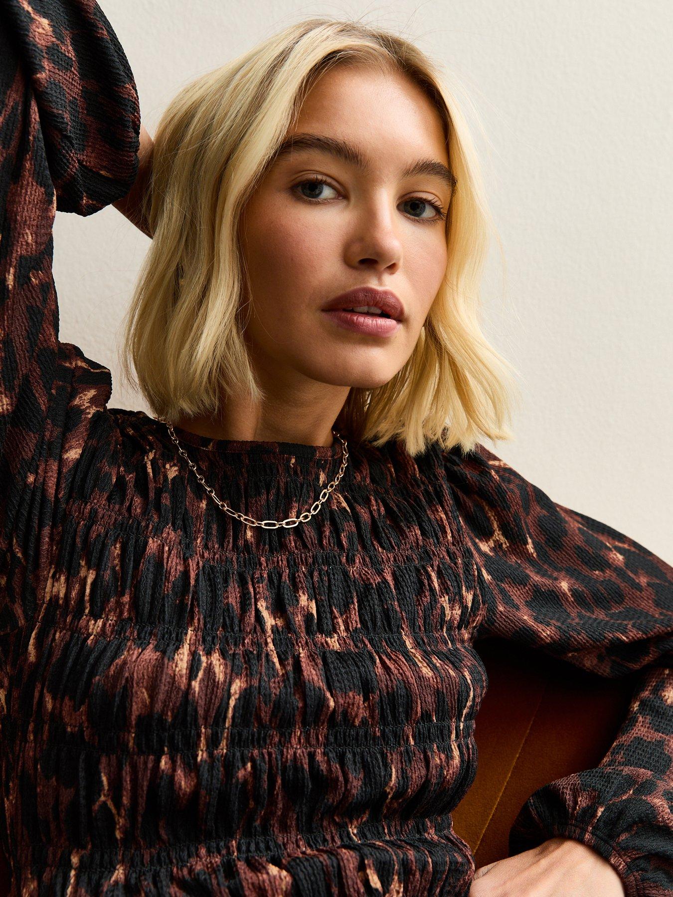 new-look-animal-print-textured-jersey-shirred-top-printoutfit