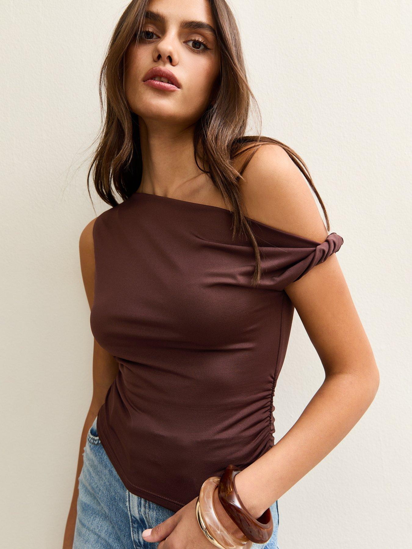new-look-off-the-shoulder-top-brown