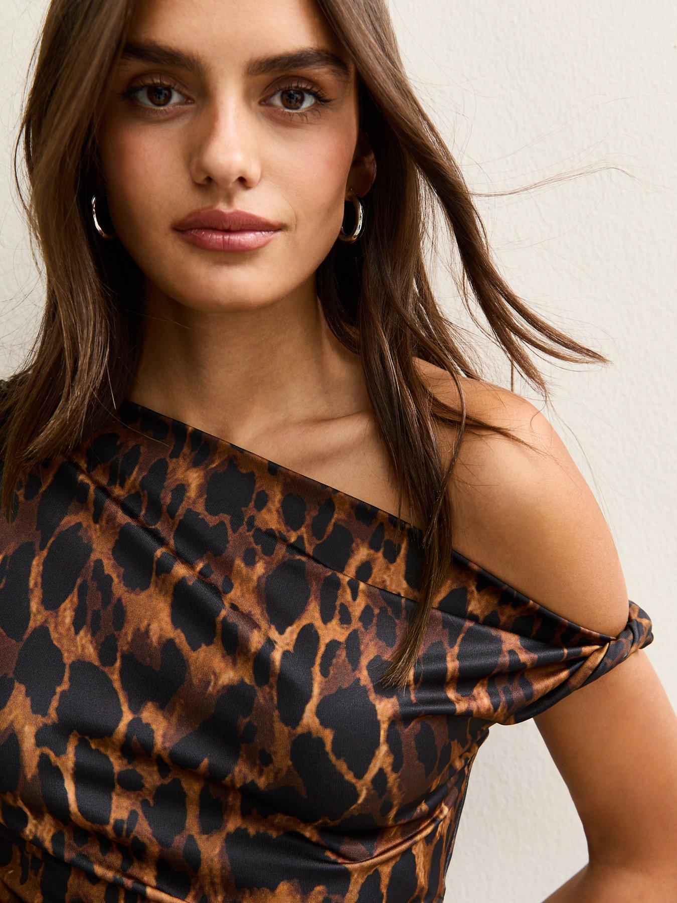 new-look-leopard-print-off-the-shoulder-top-browndetail