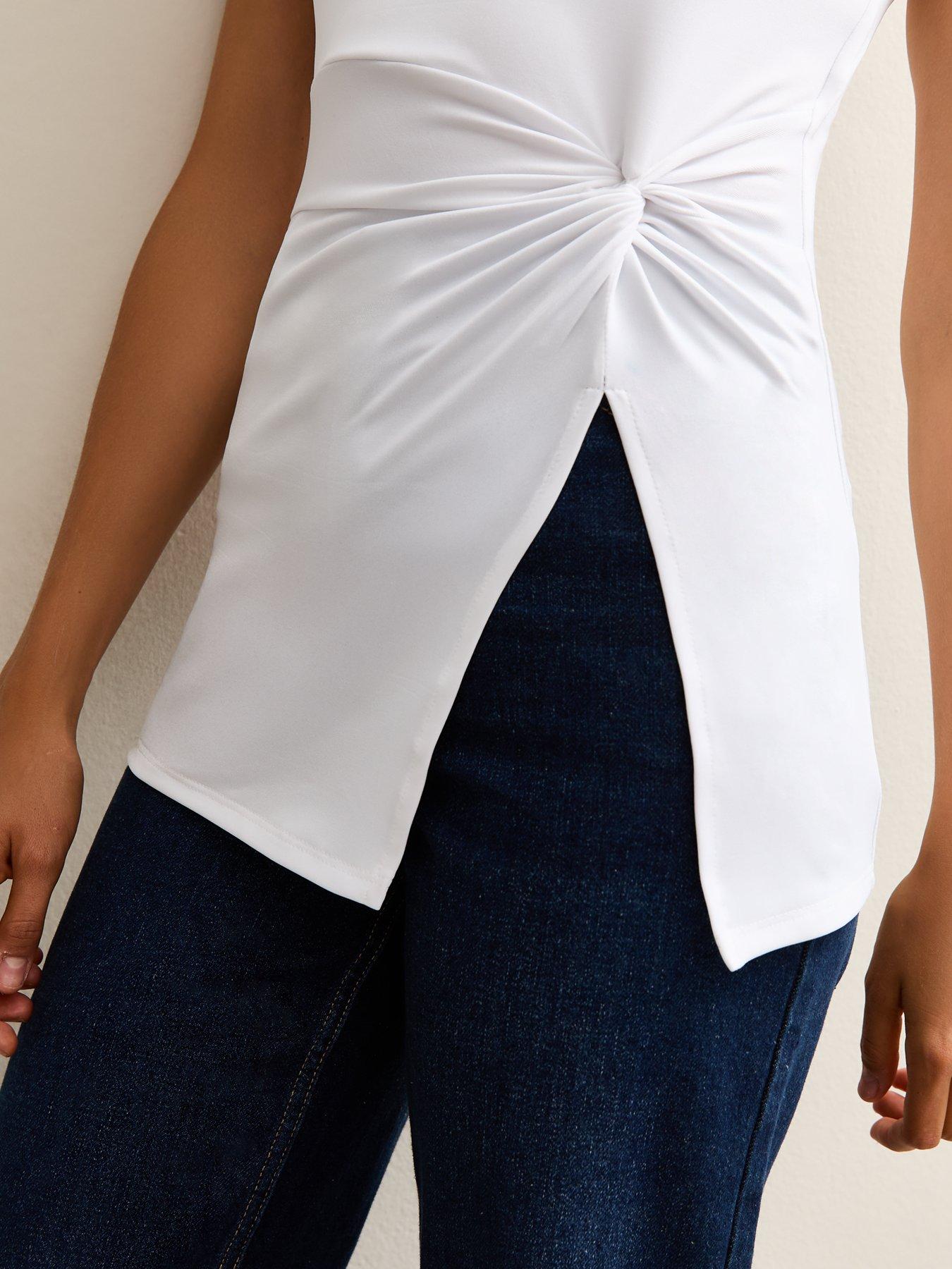 new-look-twisted-front-longline-vest-whiteoutfit