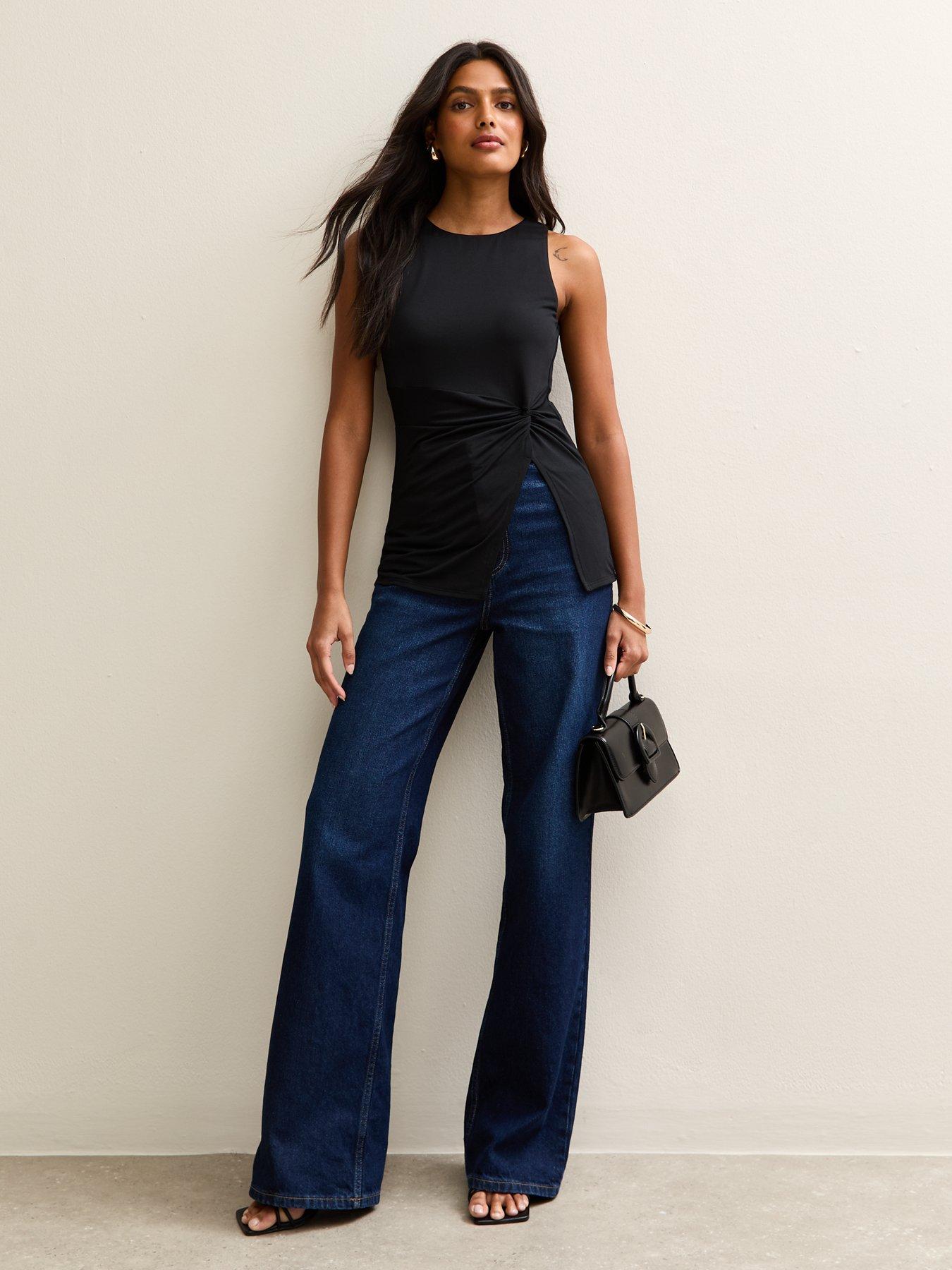 new-look-twisted-front-longline-vest-blackback