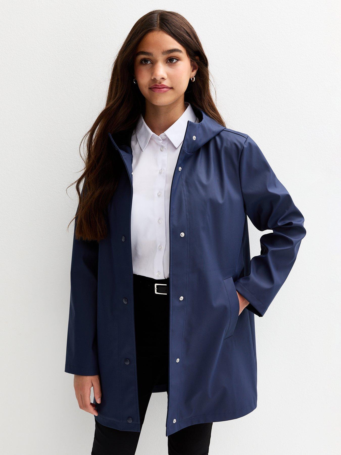 Image 1 of 4 of New Look 915 Girls Navy Hooded Unlined Jacket
