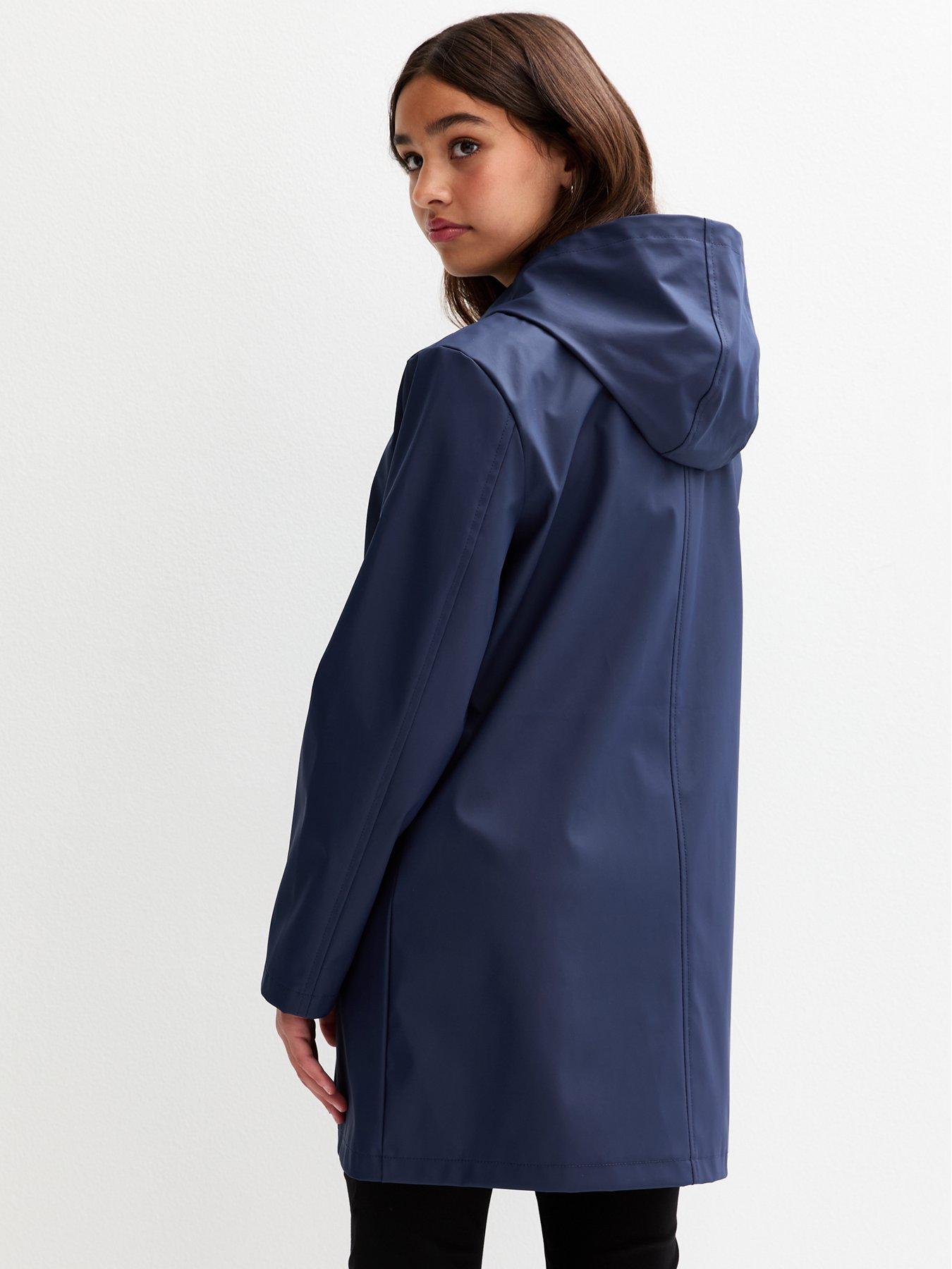 Image 2 of 4 of New Look 915 Girls Navy Hooded Unlined Jacket