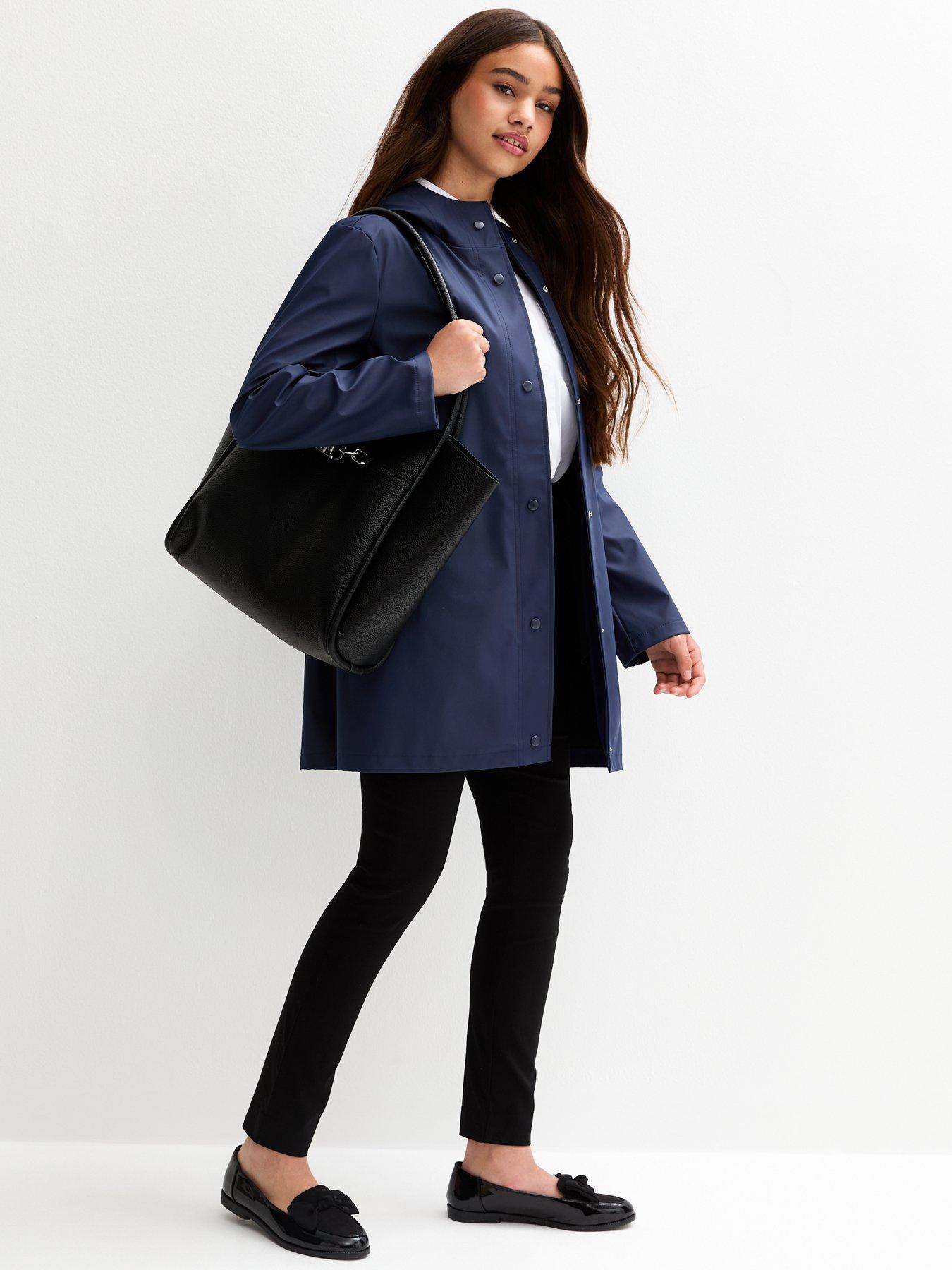 Image 3 of 4 of New Look 915 Girls Navy Hooded Unlined Jacket