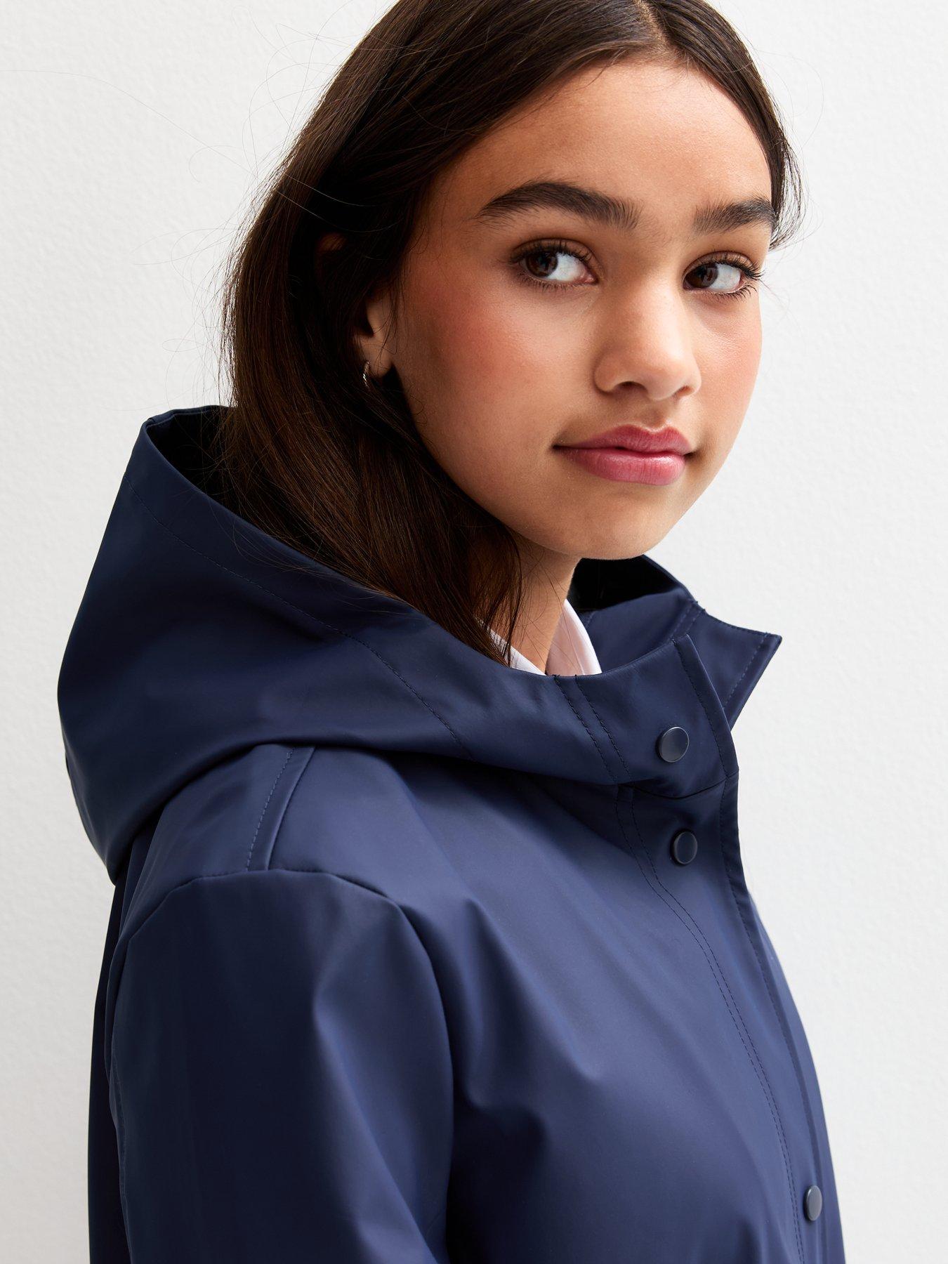 Image 4 of 4 of New Look 915 Girls Navy Hooded Unlined Jacket