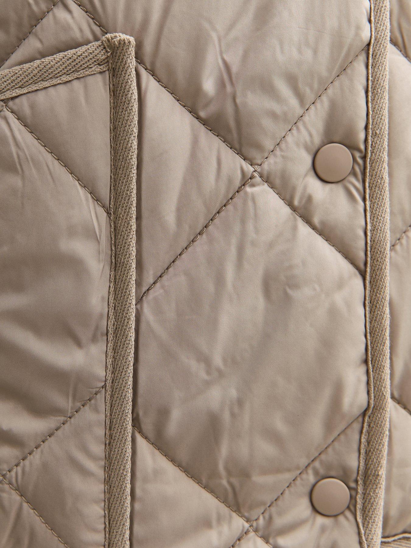 Image 5 of 5 of New Look Corduroy Collar Quilted Jacket - Cream