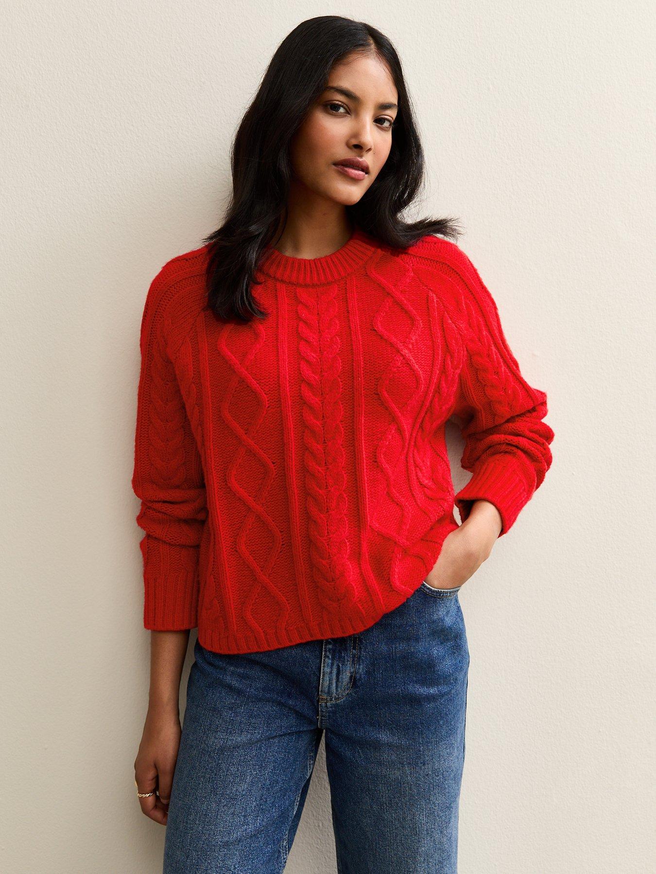 new-look-red-cable-knit-raglan-sleeve-jumper