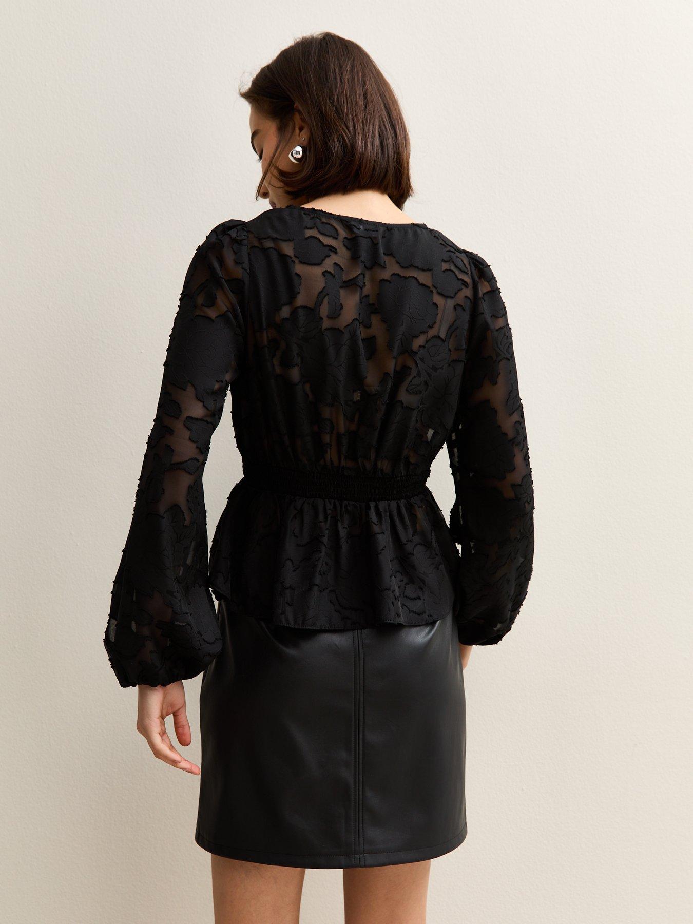 new-look-floral-jacquard-buttoned-long-sleeve-blouse-blackstillFront