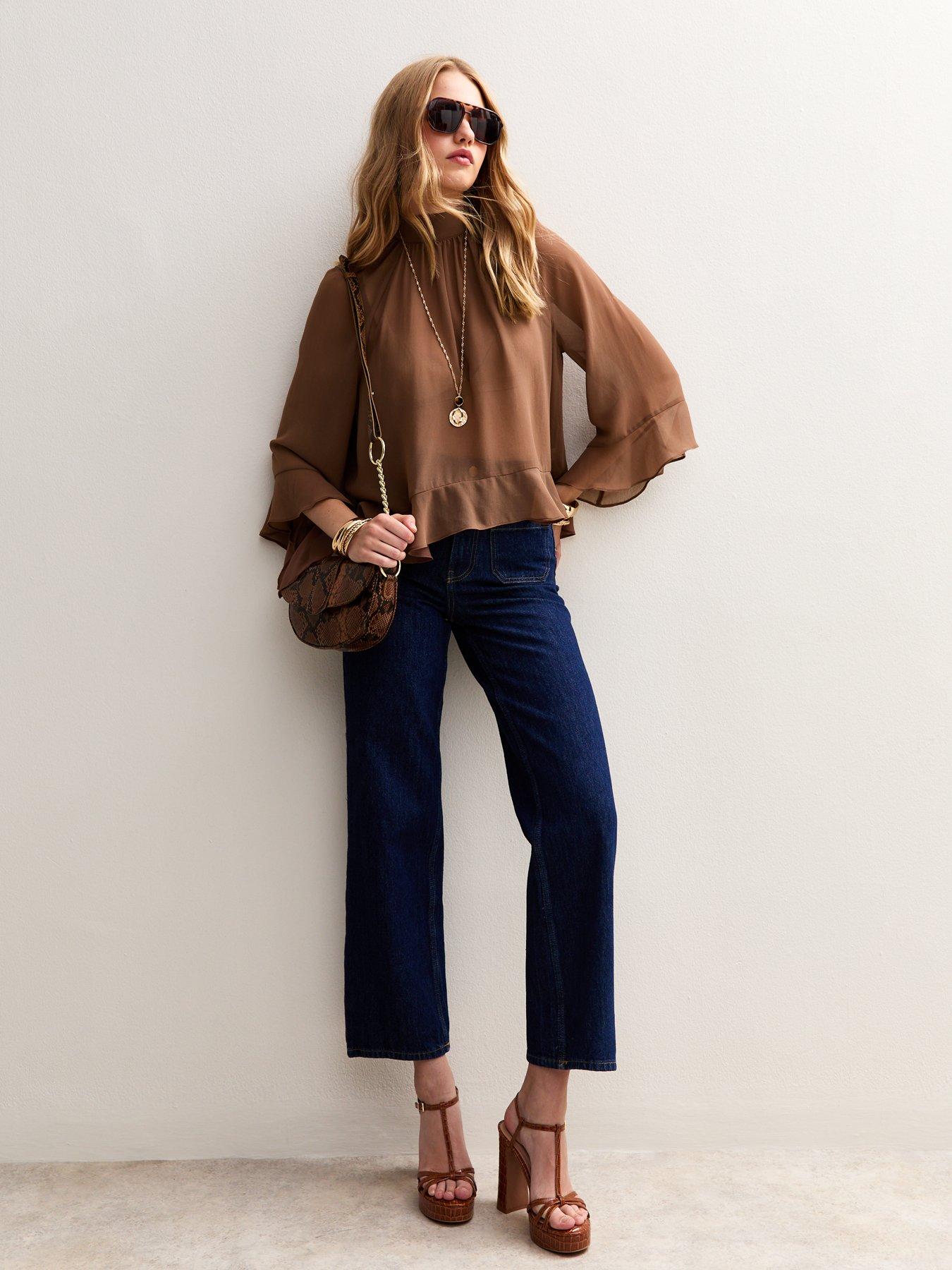 new-look-peta-plain-ruffle-chiff-blouse-brownback