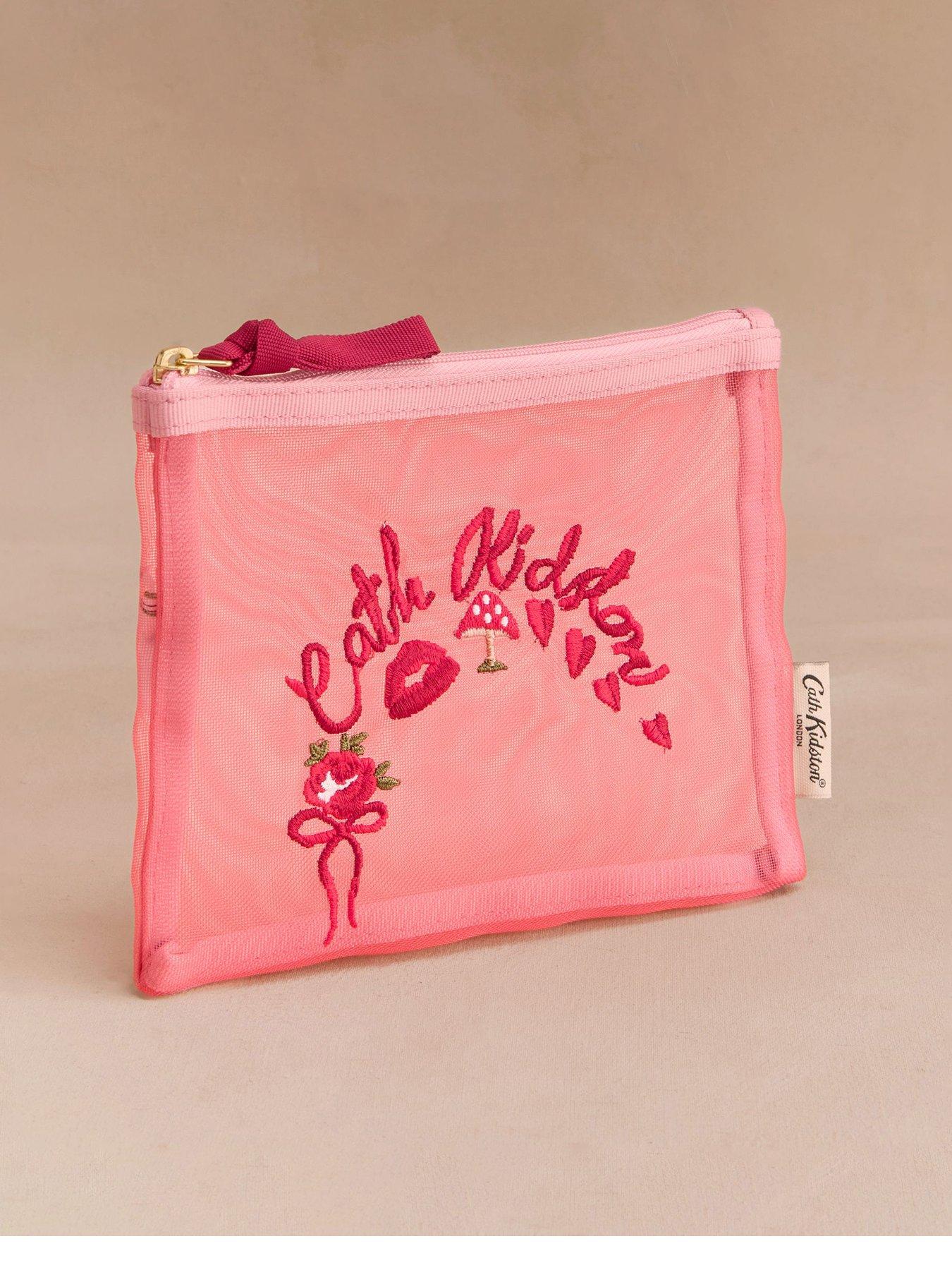 Cath Kidston Slogan Mesh Pouch - Pink