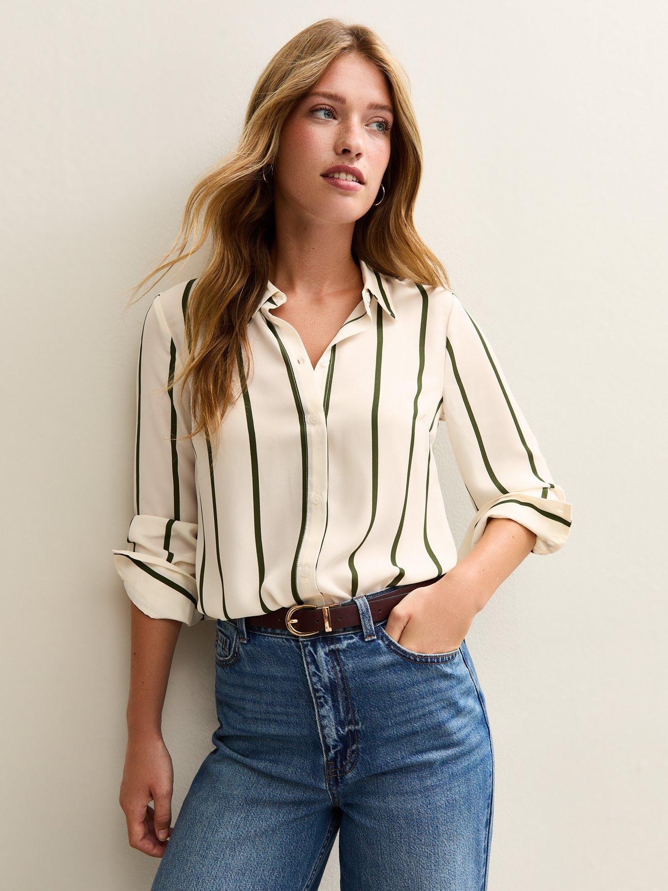 new-look-stripe-print-shirt-greenfront