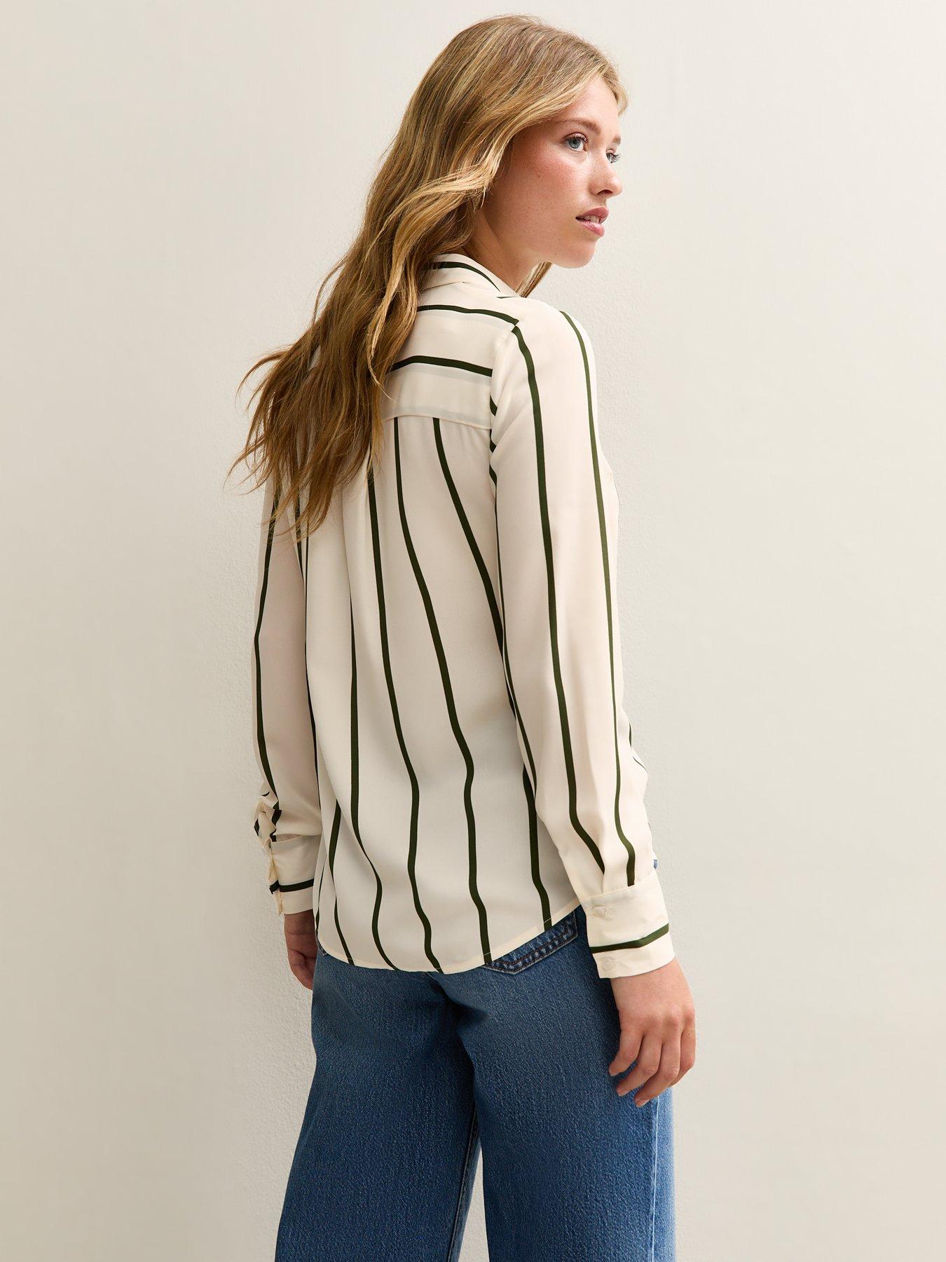 new-look-stripe-print-shirt-greenstillFront