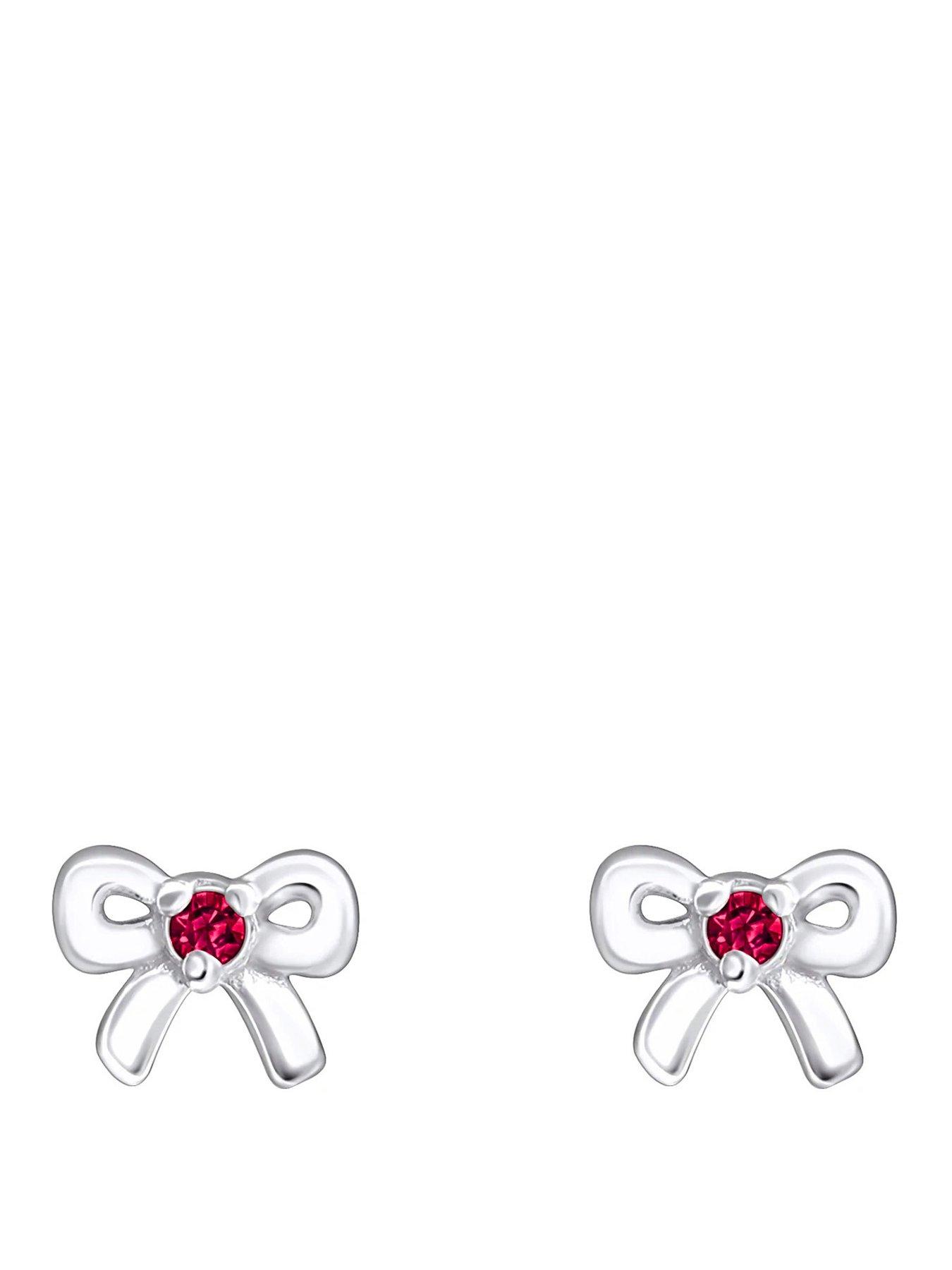 the-love-collection-sterling-silver-bow-cz-birthstone-stud-earrings