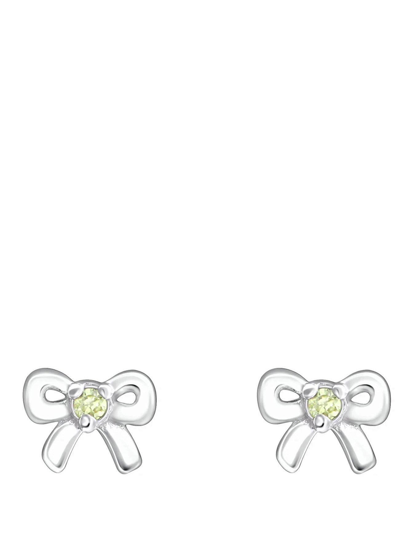the-love-collection-sterling-silver-bow-cz-birthstone-stud-earrings