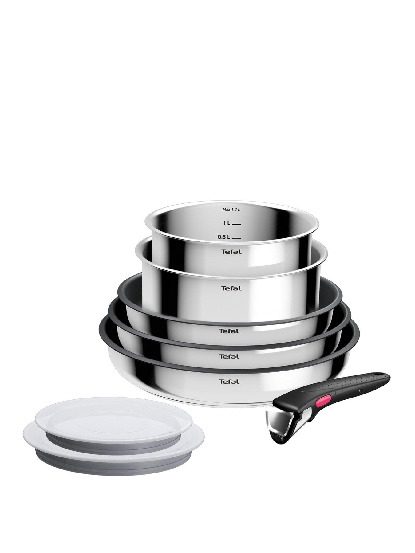 Image 1 of 7 of Tefal Ingenio Cook &amp; Eat 8pc Set of Pans Stainless Steel