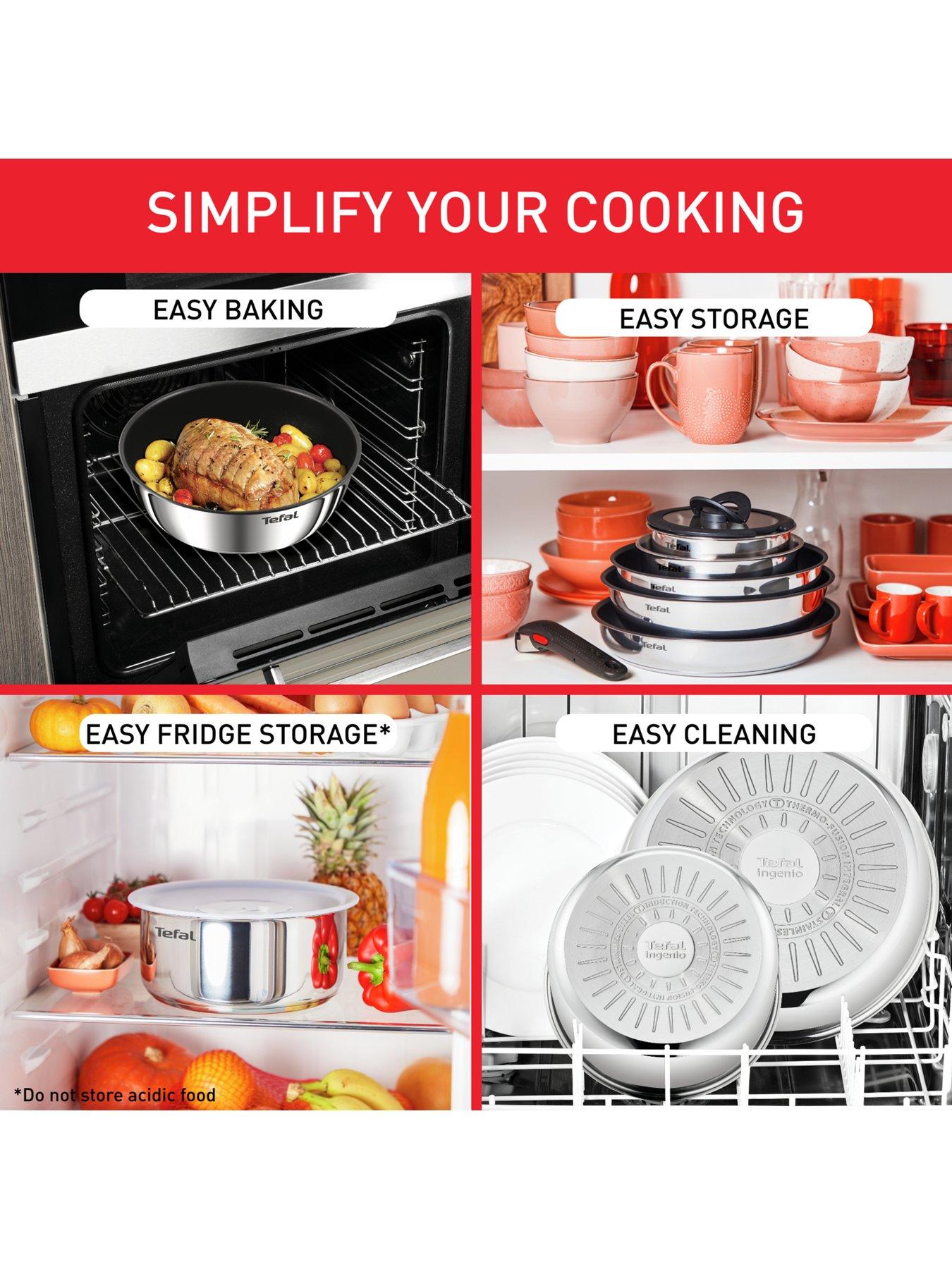 Image 4 of 7 of Tefal Ingenio Cook &amp; Eat 8pc Set of Pans Stainless Steel