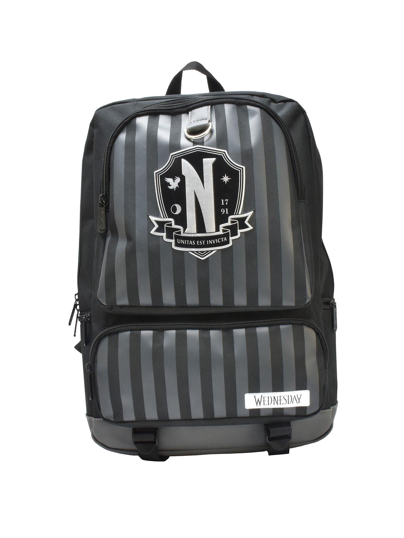 Wednesday Premium Nevermore Backpack - Black/Grey