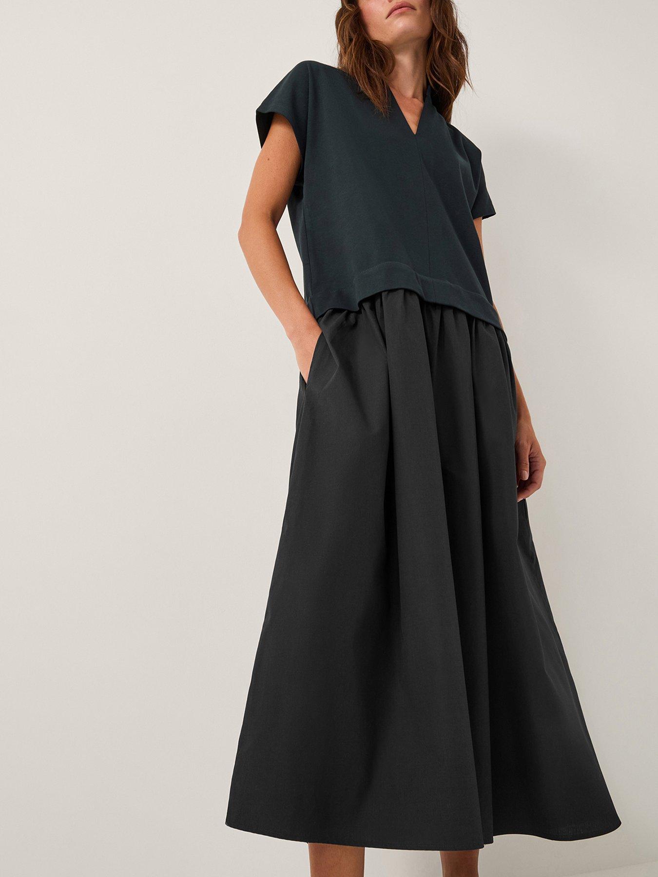 Monsoon Felly Fabric Mix Dress - Blue