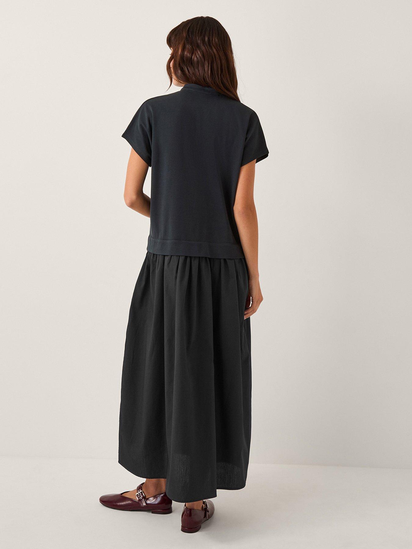 monsoon-felly-fabric-mix-dress-bluestillFront