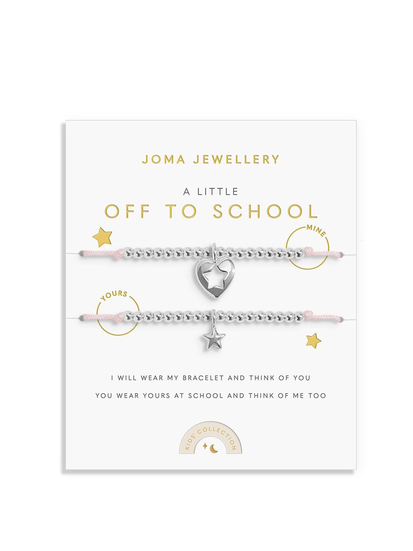 Joma Jewellery DUO A LITTLE , OFF TO SCHOOL , Silver Plated , Two Bracelets , 24.5cm adjustable & 22.5cm adjustable