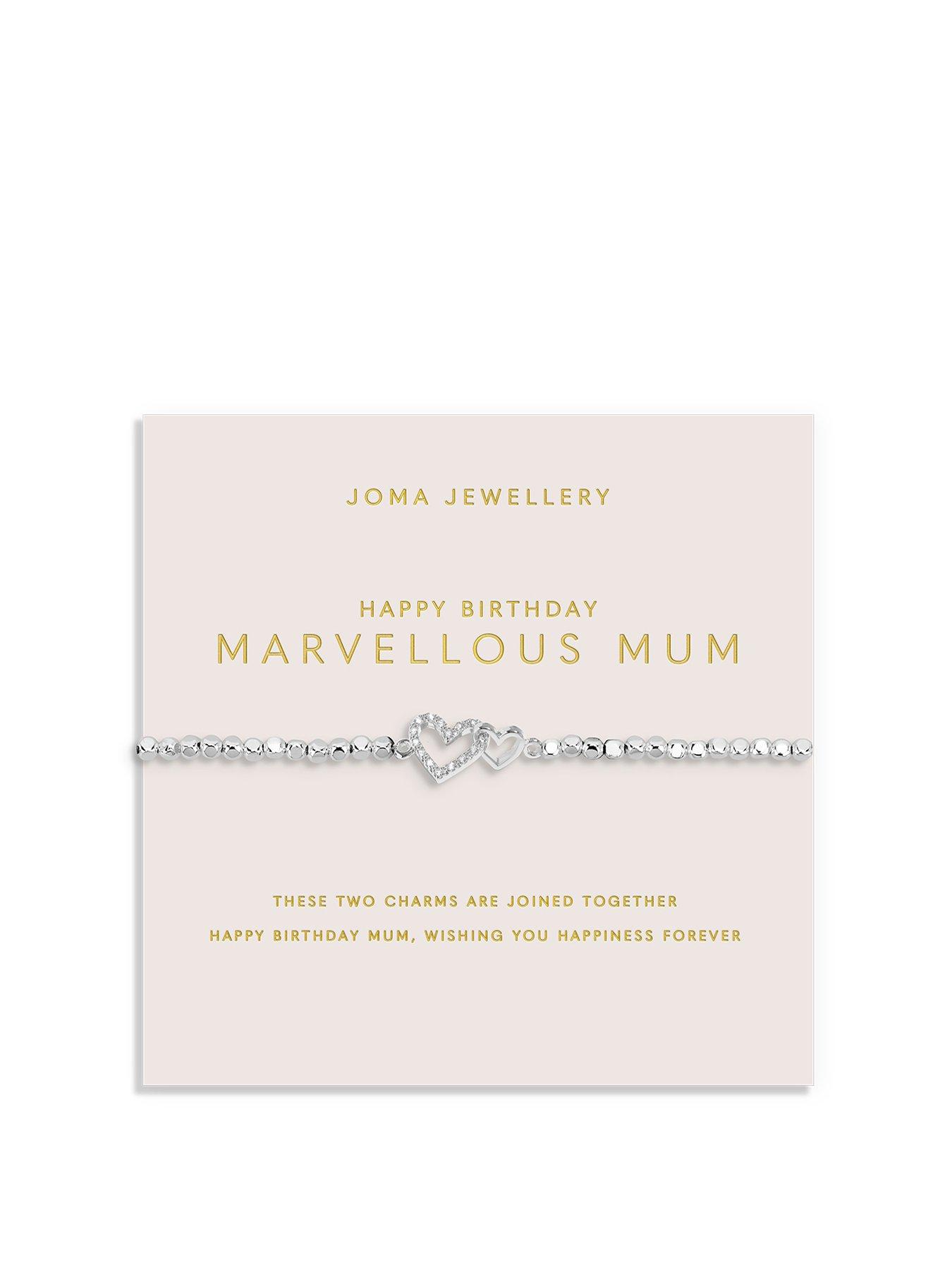 Joma Jewellery FOREVER YOURS , HAPPY BIRTHDAY MARVELLOUS MUM , Silver Plated , Bracelet , 17.5cm stretch
