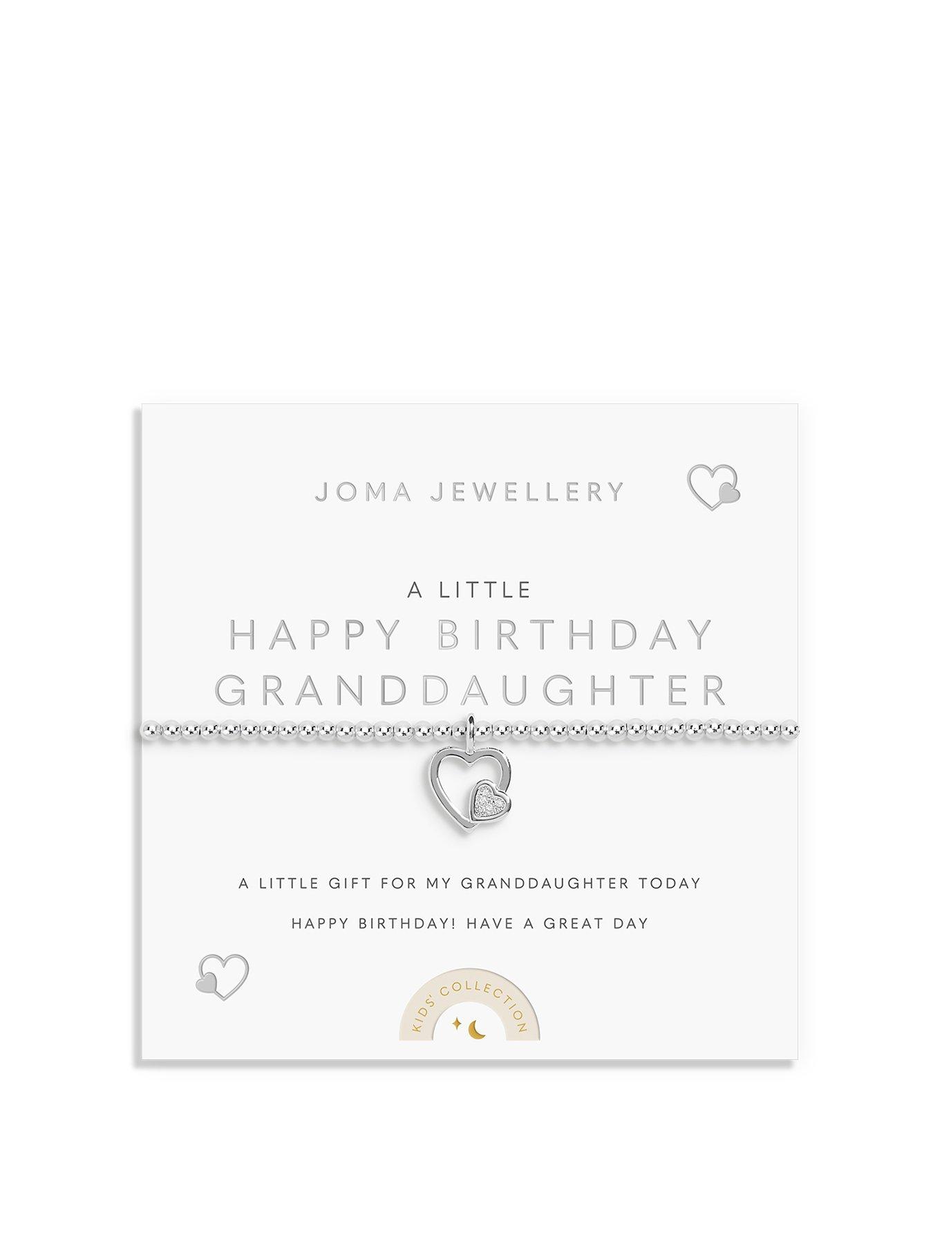 Joma Jewellery KIDS' A LITTLE , HAPPY BIRTHDAY GRANDDAUGHTER , Silver Plated , Bracelet , 15.5cm stretch