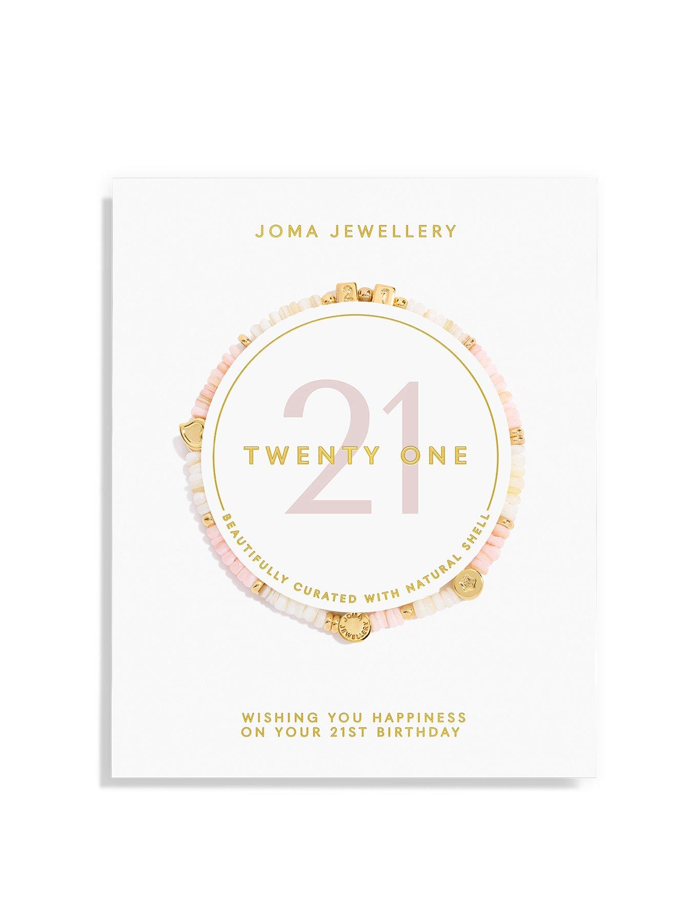 Joma Jewellery HAPPY LITTLE MOMENTS , 21ST BIRTHDAY , Gold Plated , Bracelet , 17.5cm stretch