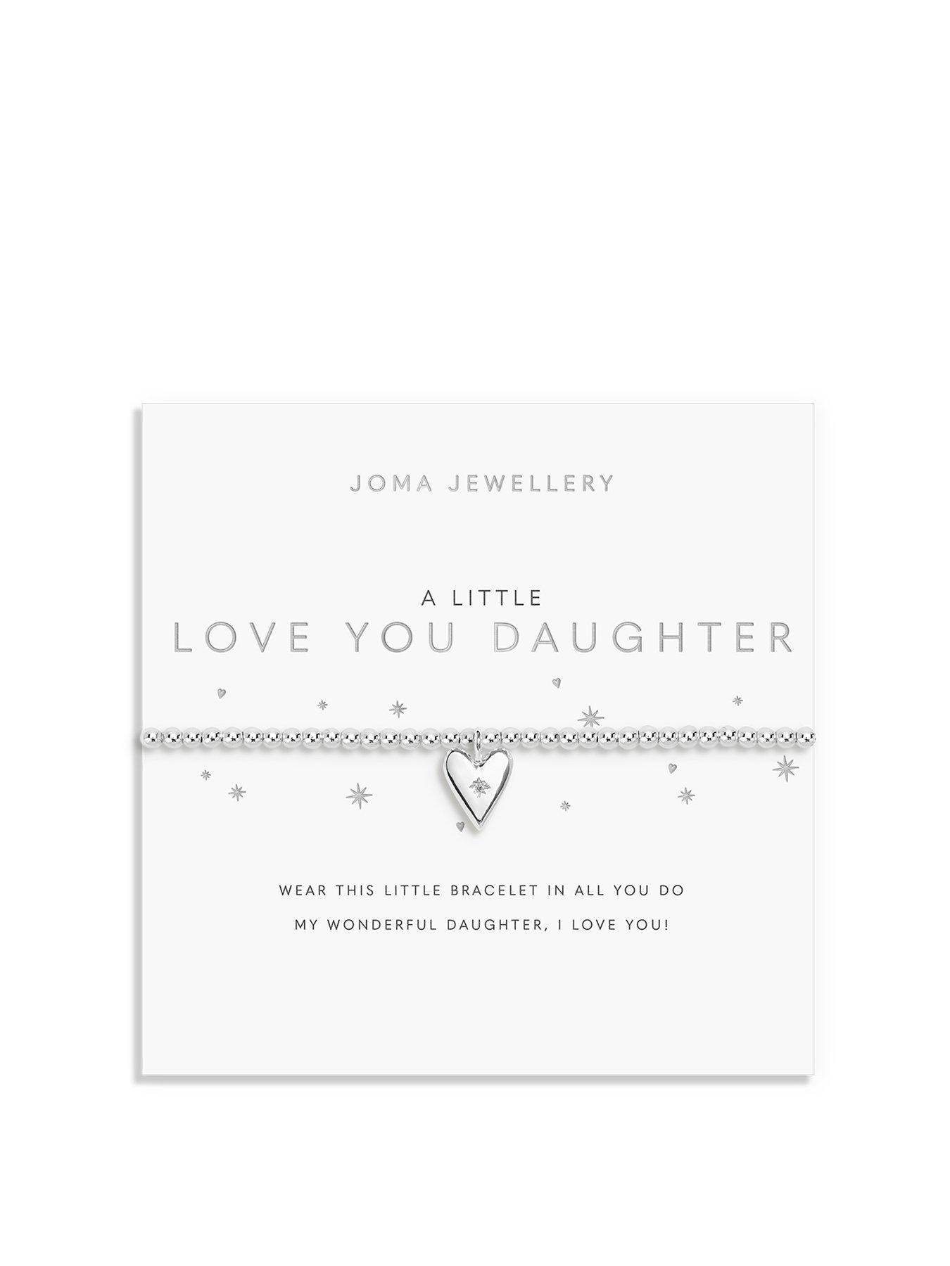 undefined A LITTLE , LOVE YOU DAUGHTER , Silver Plated , Bracelet , 17.5cm stretch