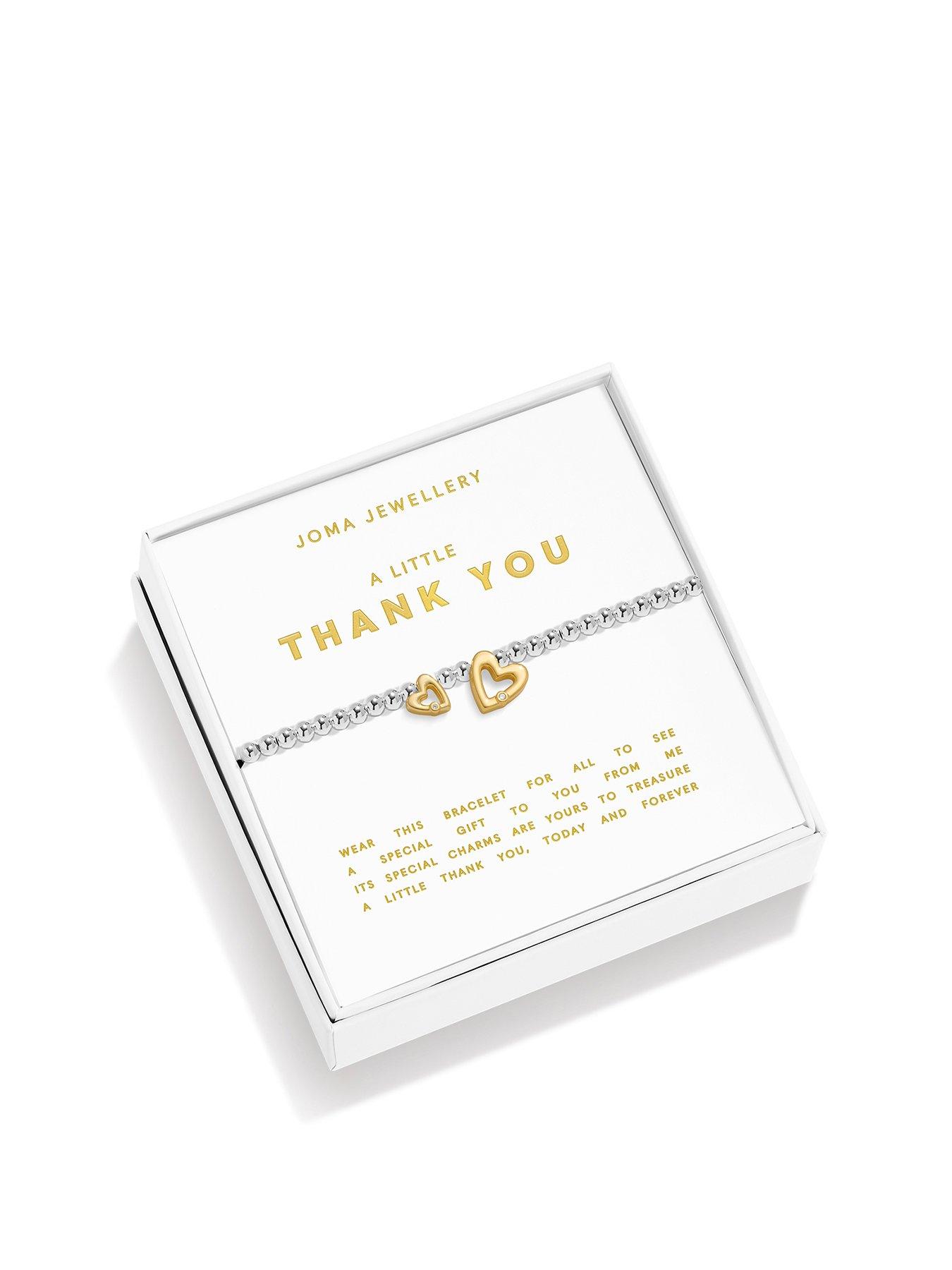 Joma Jewellery BOXED A LITTLE , THANK YOU , Silver & Gold Plated , Bracelet , 17.5cm stretch
